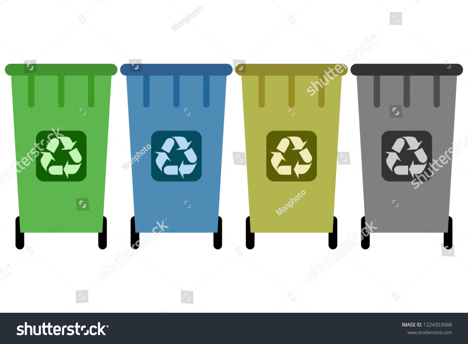 Recycling Containers On White Background Stock Vector (Royalty Free