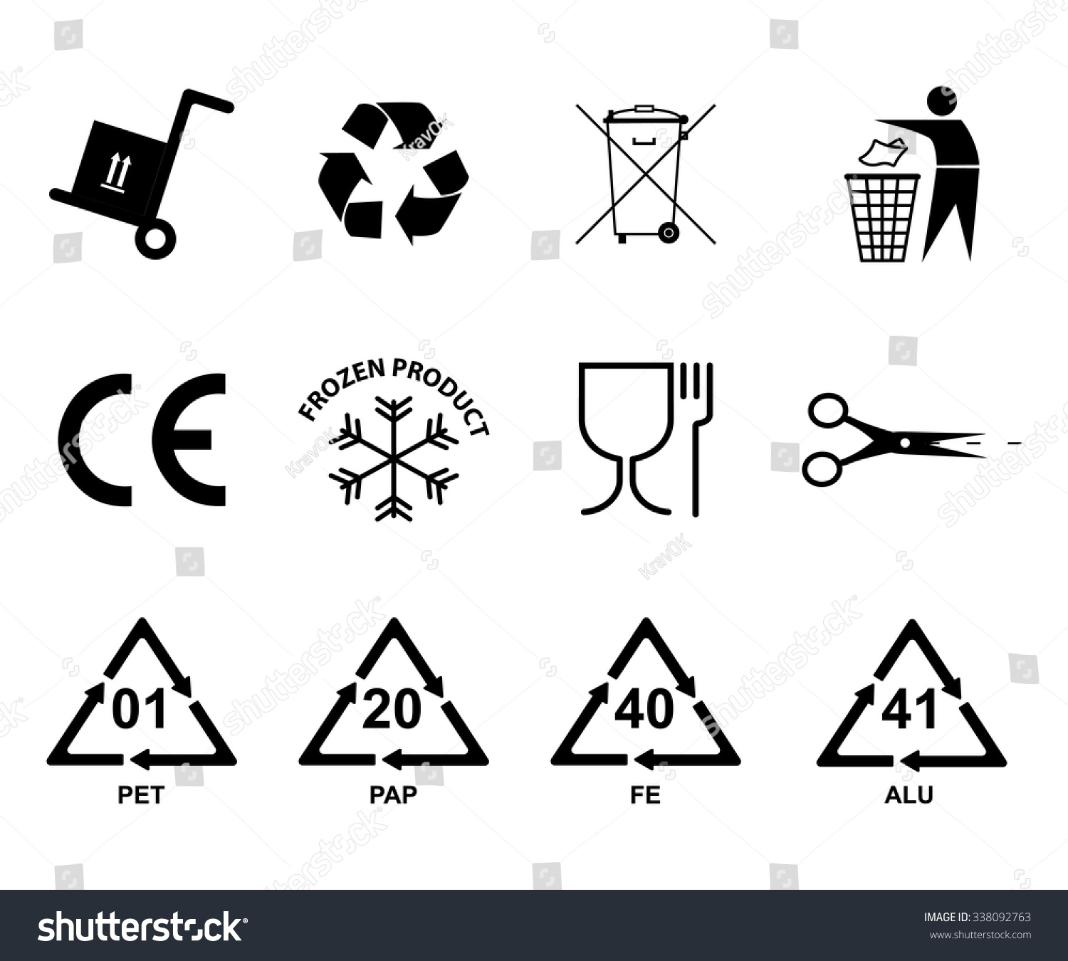 Recycling Icon Recycling Plastic Aluminum Iron Stock Vector 338092763 ...