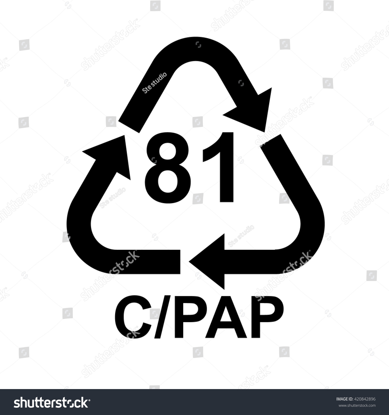 Recycling Symbol Cpap 81 Vector Illustration Stock Vector 420842896 ...