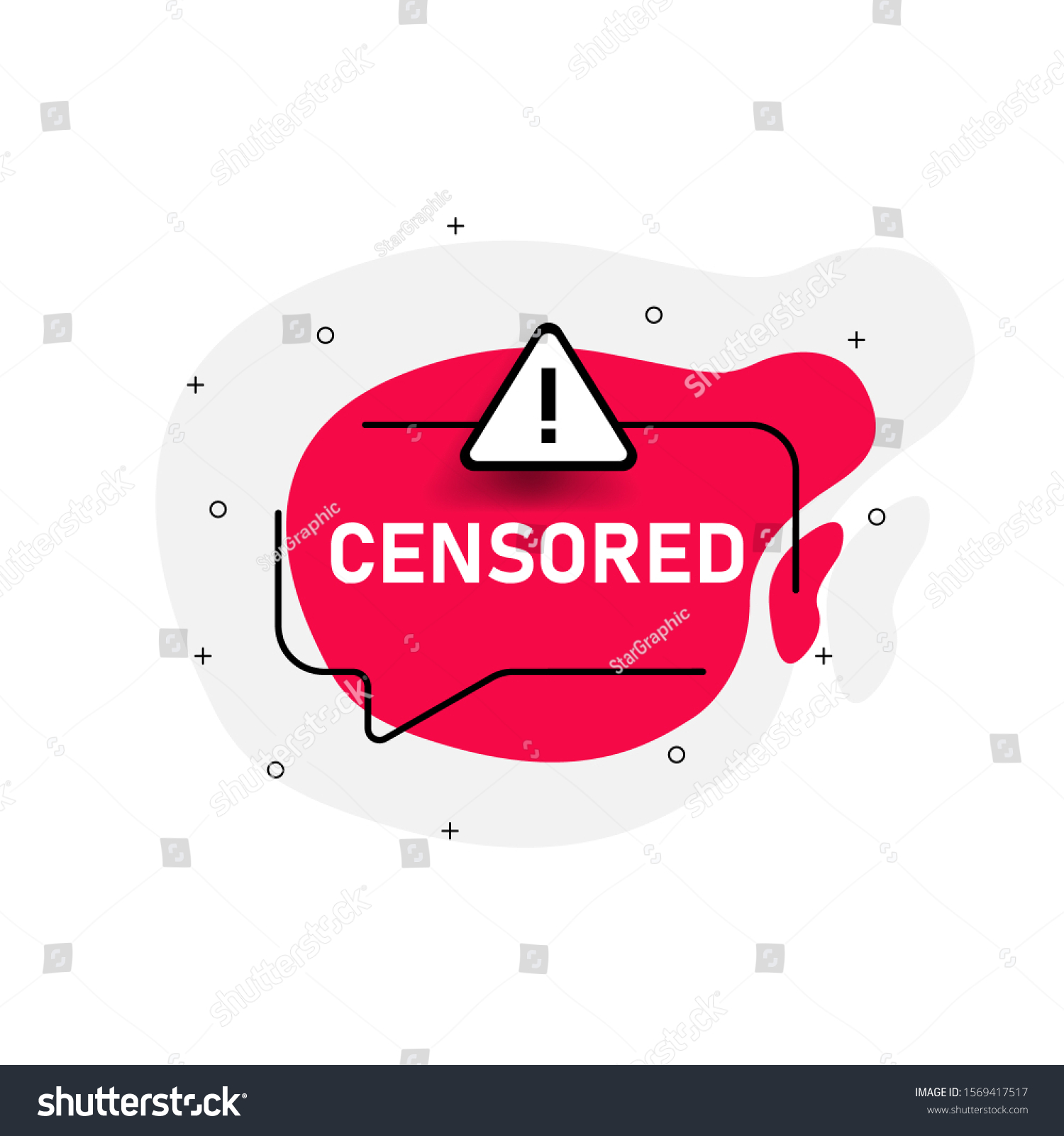 Red Abstraction Isolated Sticker Censored Vector Stock Vector Royalty Free