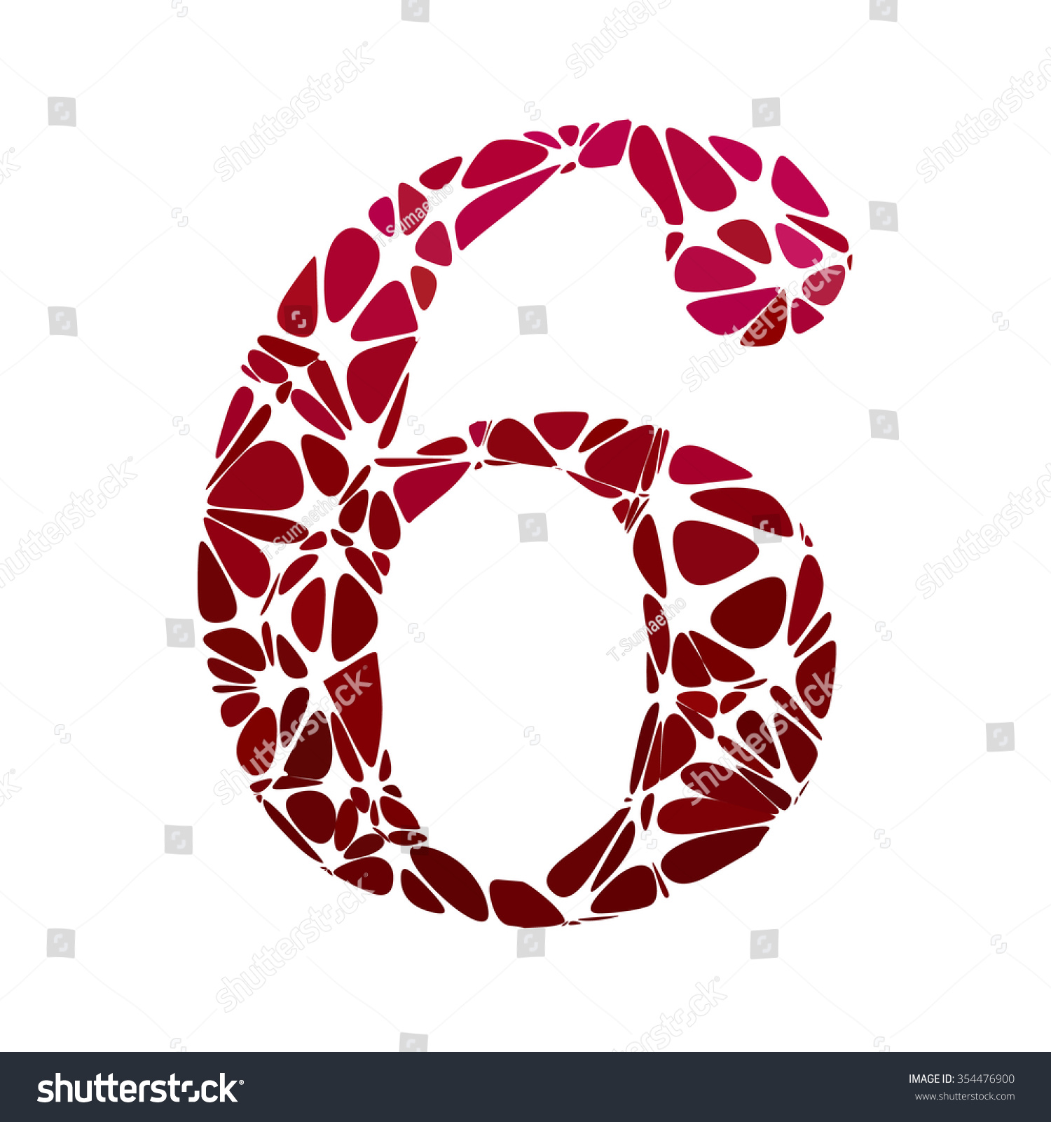 Red Alphabet Cell Number Style Stock Vector (Royalty Free) 354476900 ...