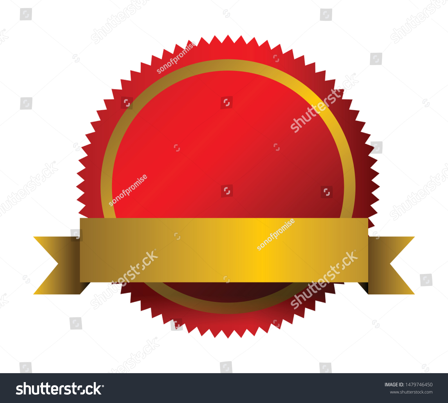 Red Gold Seal Stamp Banner Certificate Stock Vector (Royalty Free ...