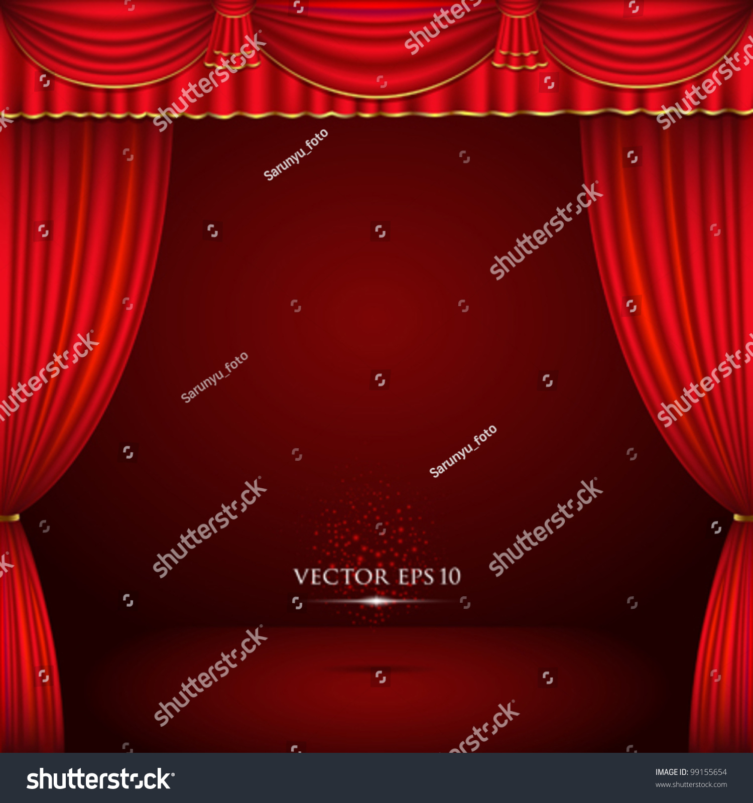 Red Gold Theater Curtain Classic Background Stock Vector 99155654 ...