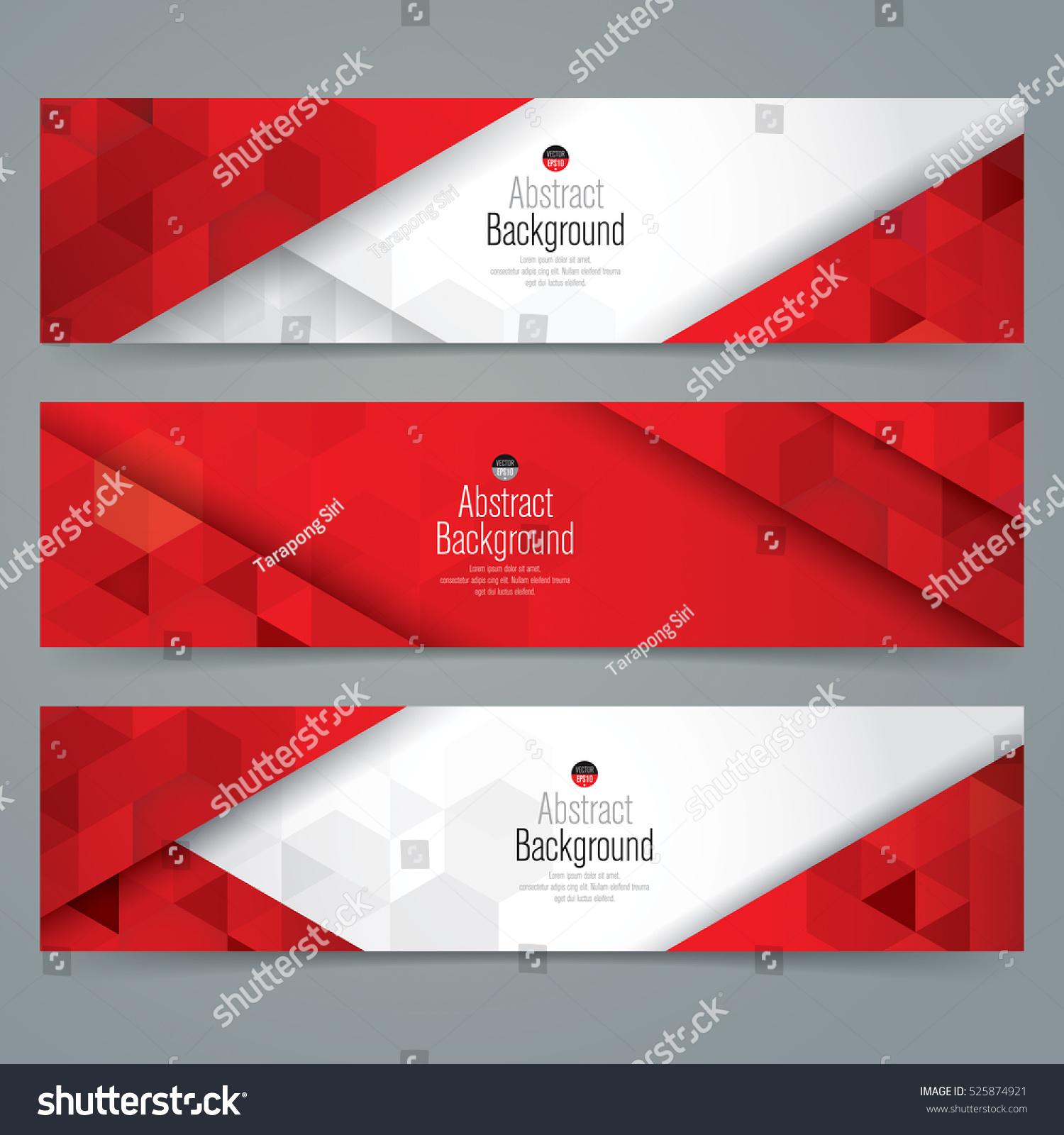  Red White Abstract Background Banner Collection Stock 