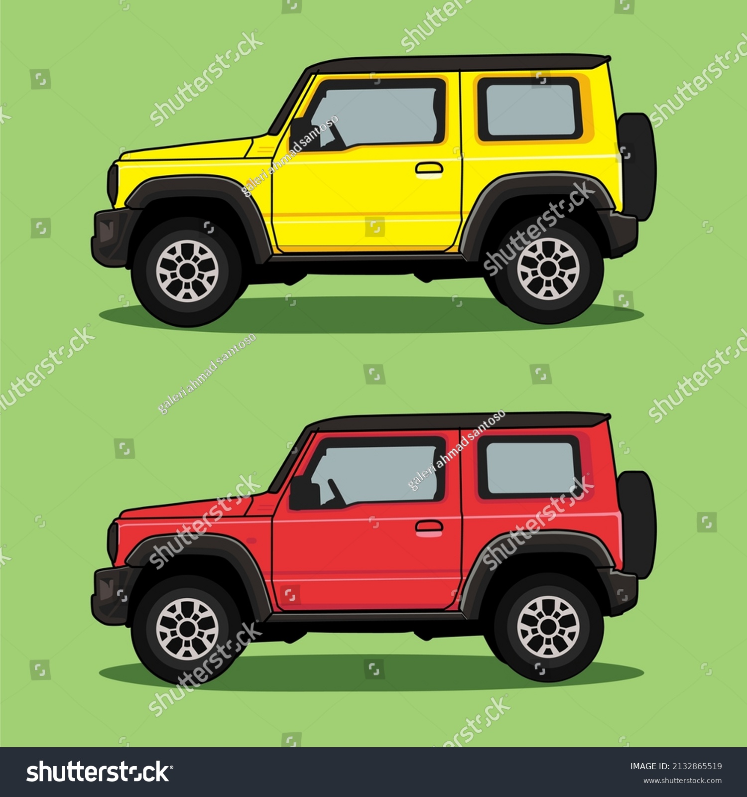 Red Yellow Car Vector Stock Vector (Royalty Free) 2132865519 | Shutterstock