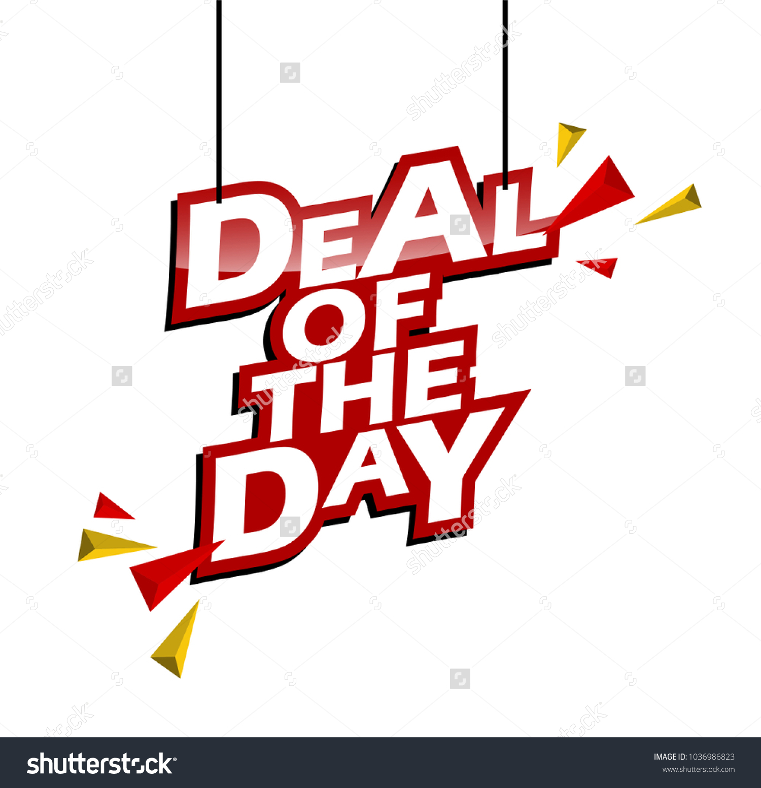 Red Yellow Tag Deal Day Stock Vector Royalty Free 1036986823