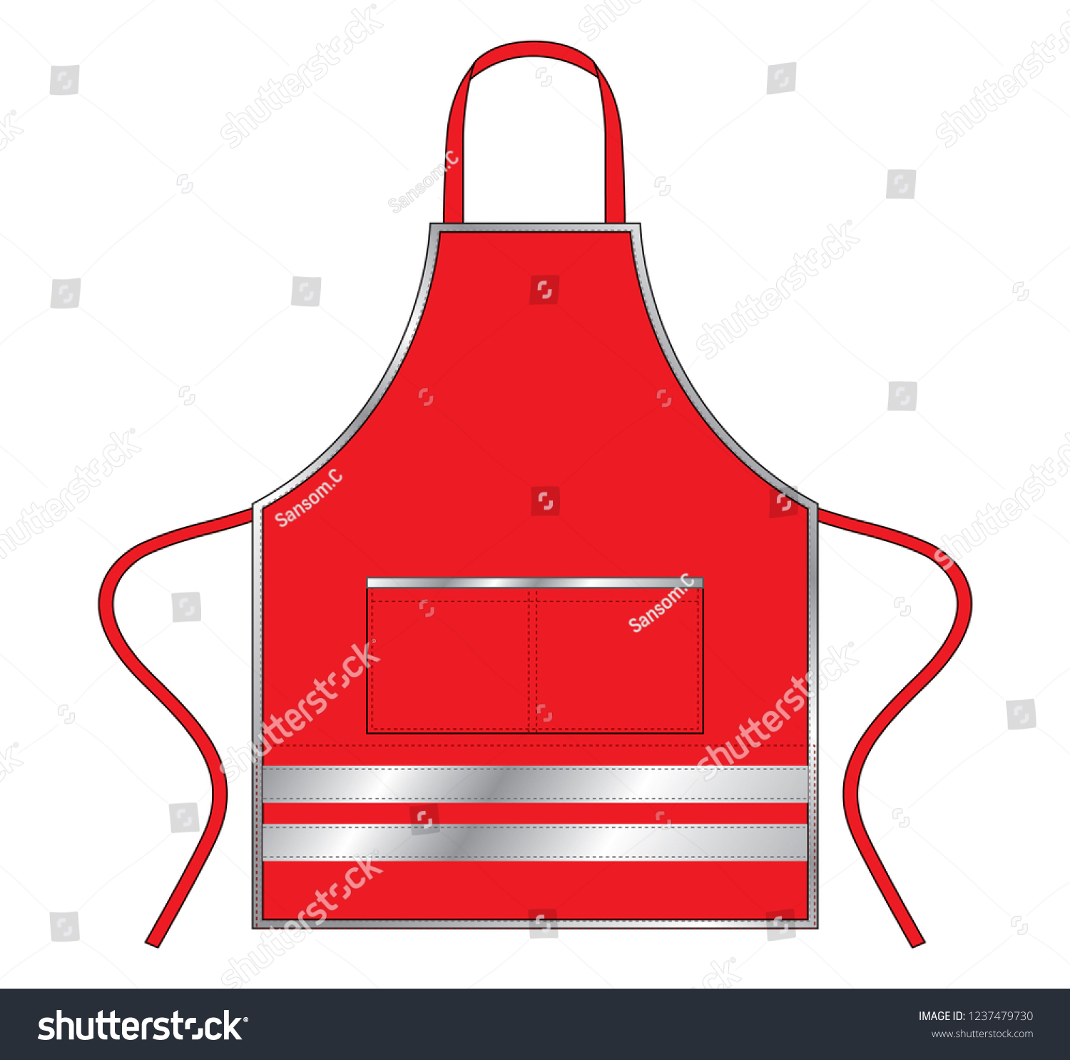 Red Apron Design Vector Reflective Flat Stock Vector (Royalty Free ...