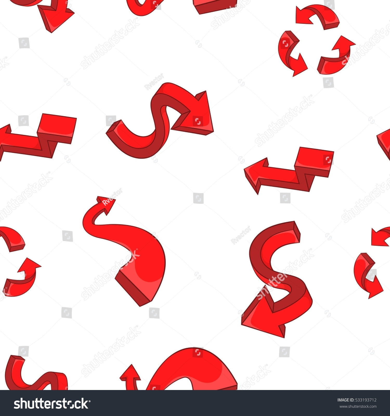 Red Arows Pattern Cartoon Illustration Red Stock Vector Royalty