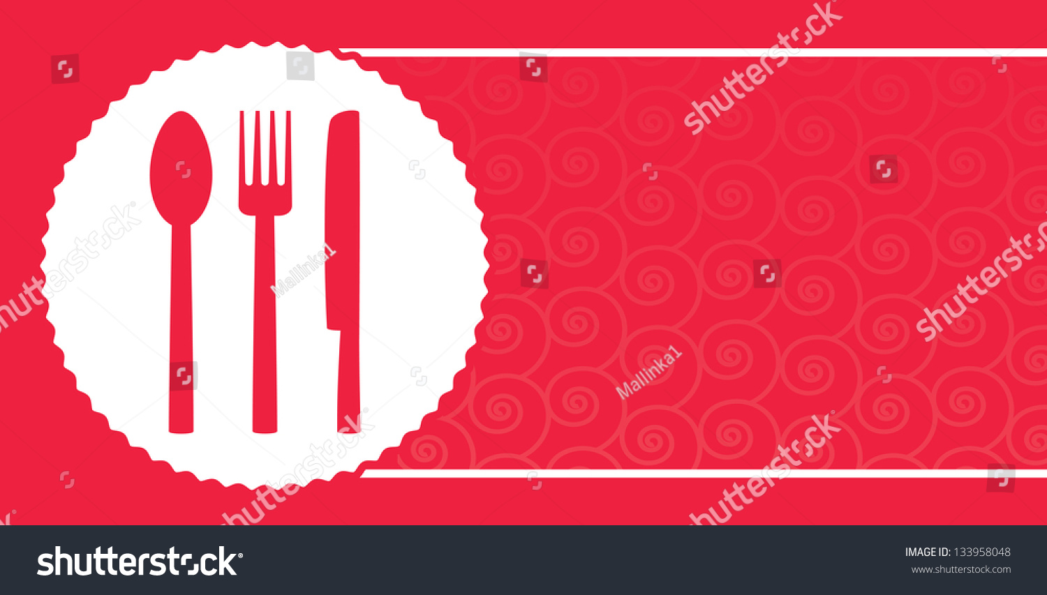Red Background Pattern Restaurant Menu Plate Stock Vector (Royalty Free ...