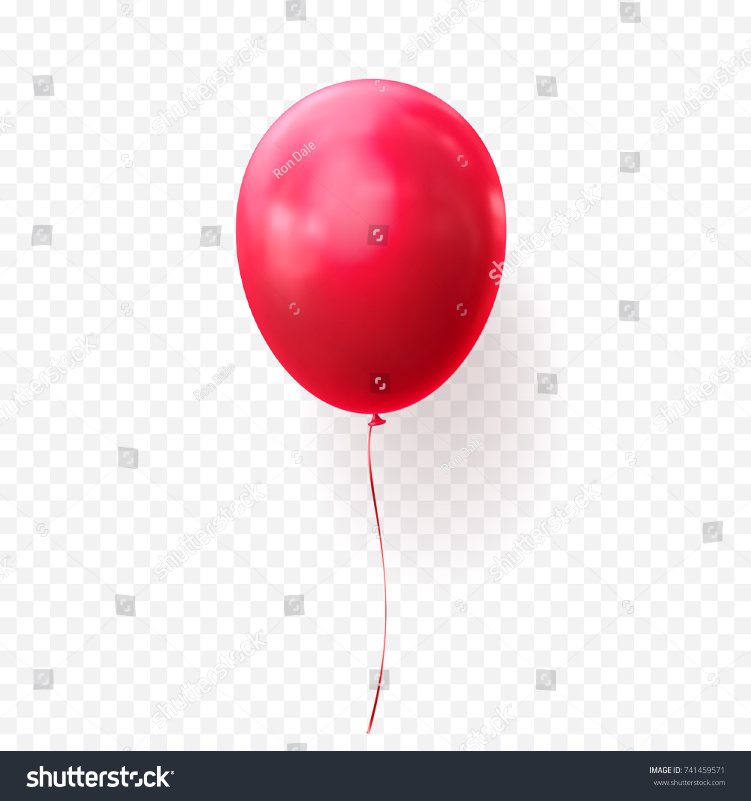 Red Balloon Vector Illustration On Transparent Stock Vector (Royalty