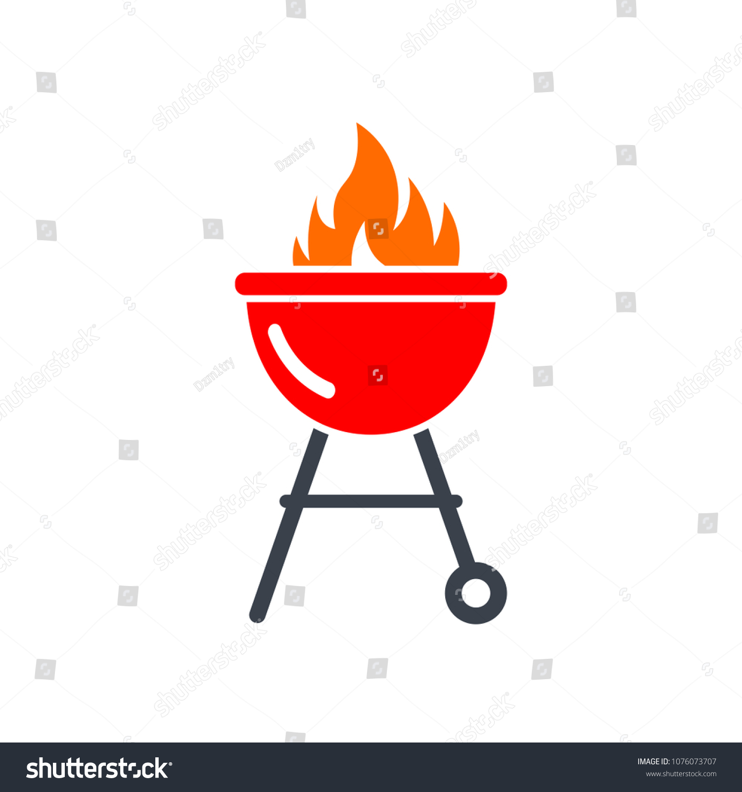 Red Barbecue Grill q Clipart Isolated Stock Vector Royalty Free