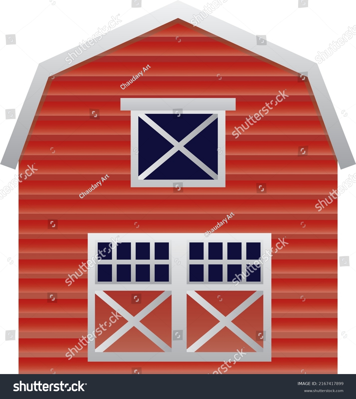 Red Barn Windows Farm Hay Horses Stock Vector (royalty Free) 2167417899 