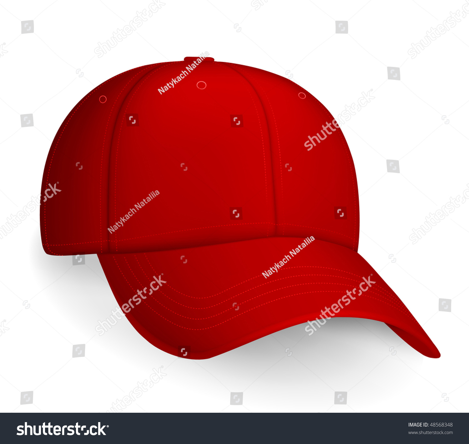 Red Baseball Cap, Vector - 48568348 : Shutterstock