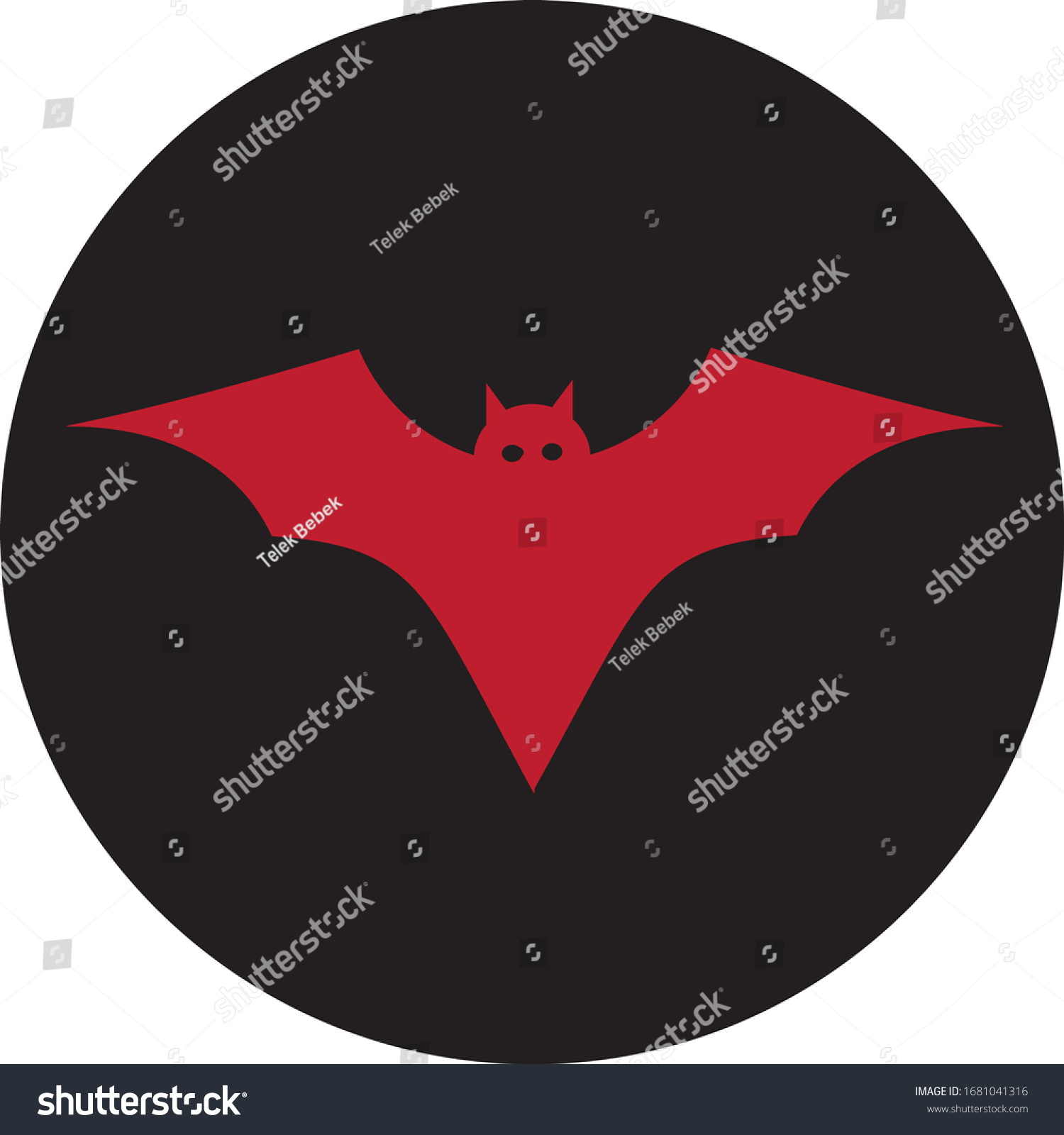 Red Bat Black Background Logo Design Stock Vector Royalty Free