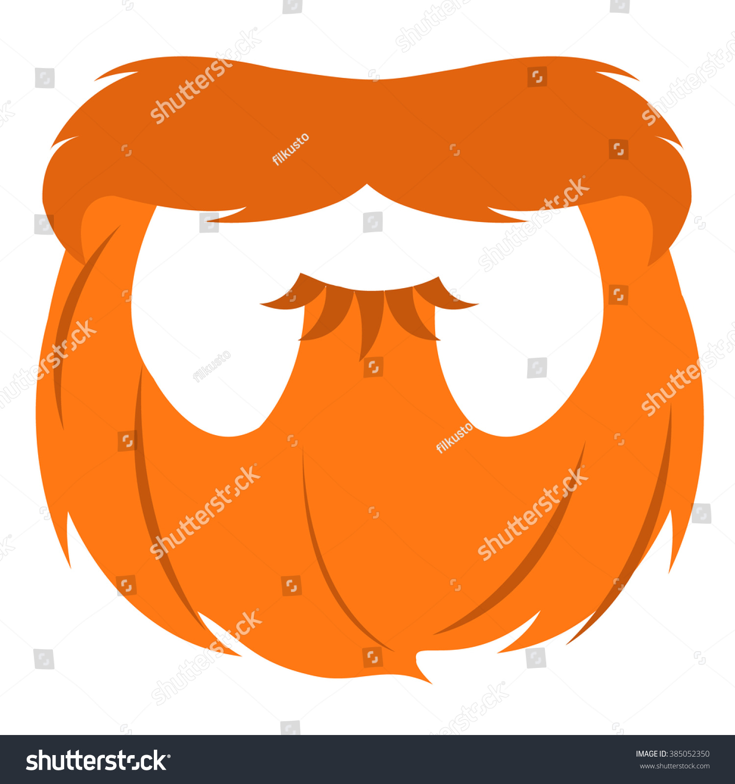 Red Beard Mustache Cartoon Style Stock Vector (Royalty Free) 385052350