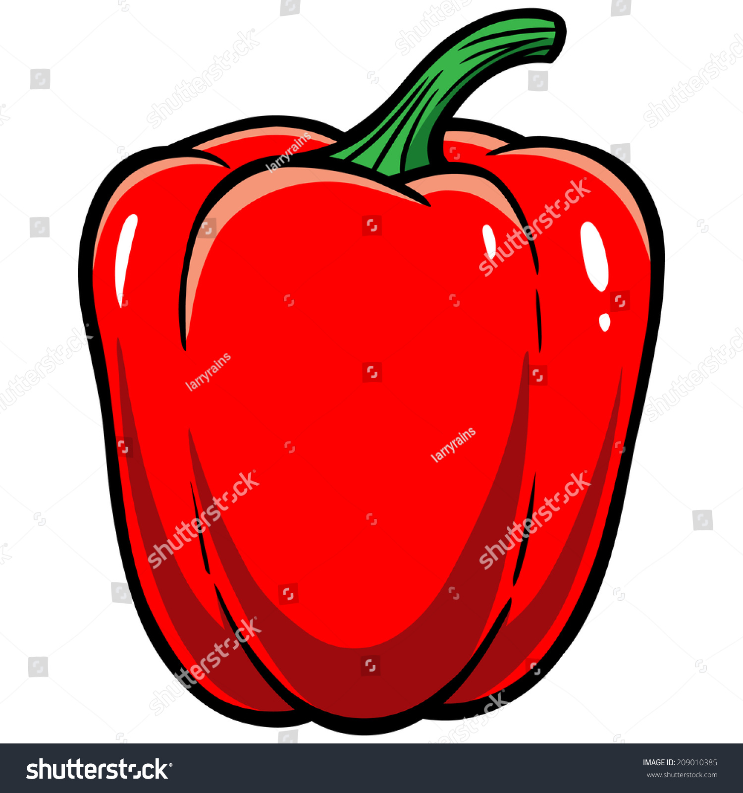 Red Bell Pepper Stock Vector (Royalty Free) 209010385