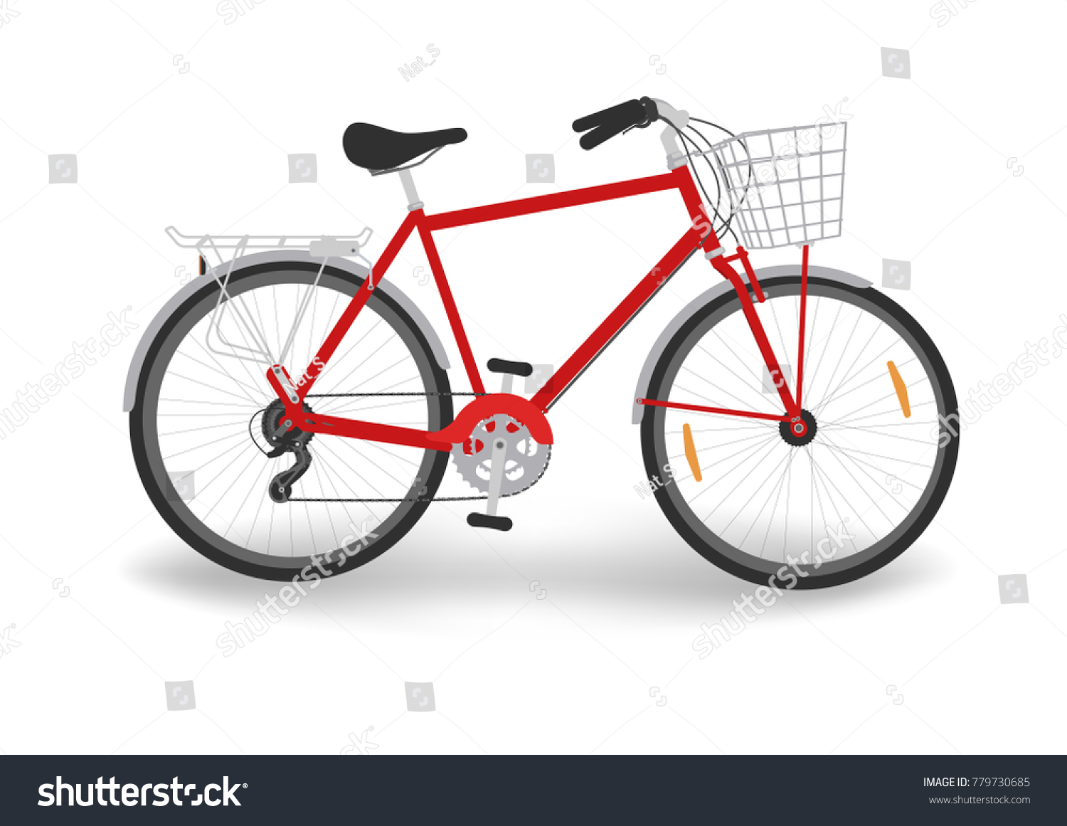 red bike basket