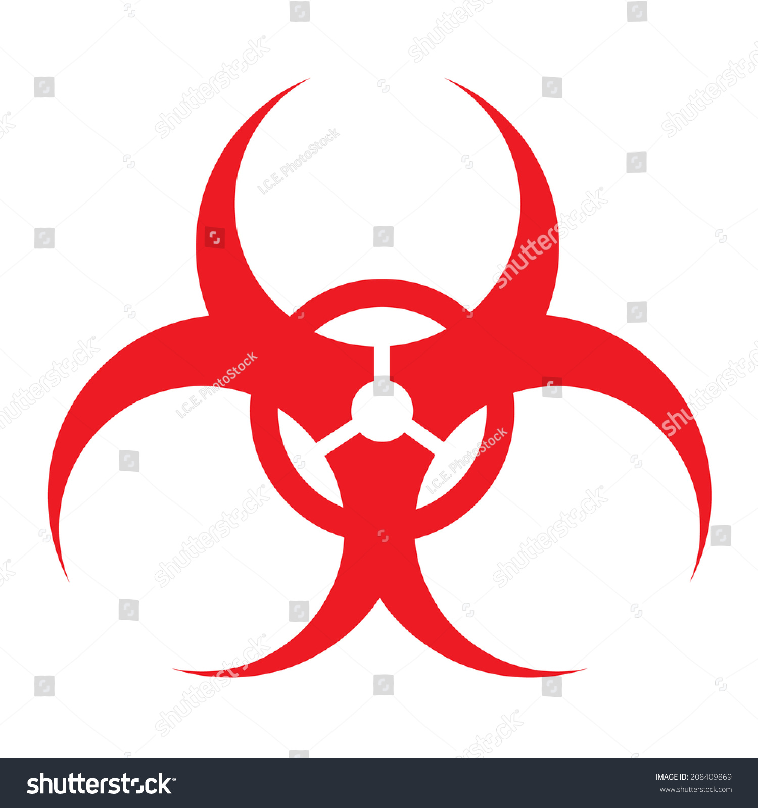 Red Biohazard Sign Vector Stock Vector 208409869 Shutterstock