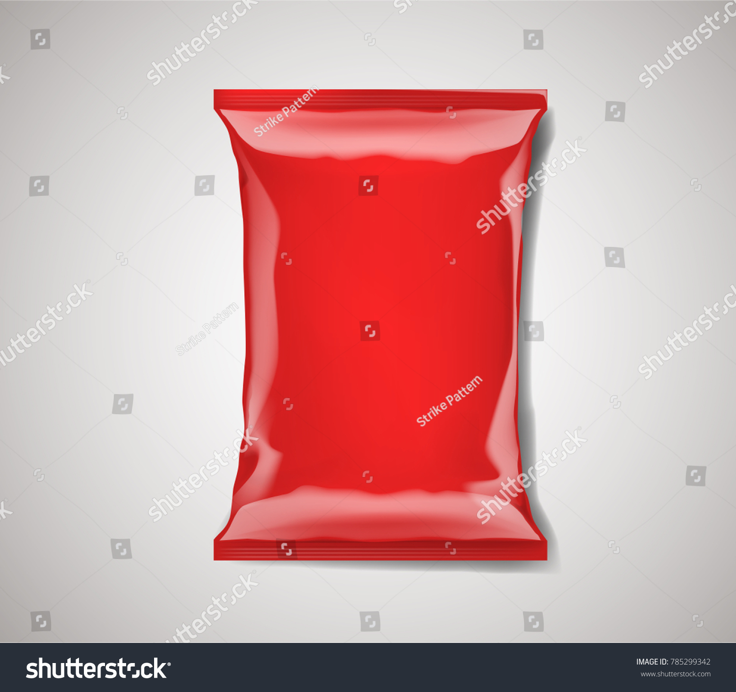 Download Red Blank Foil Plastic Bag Packaging Stock Vector Royalty Free 785299342