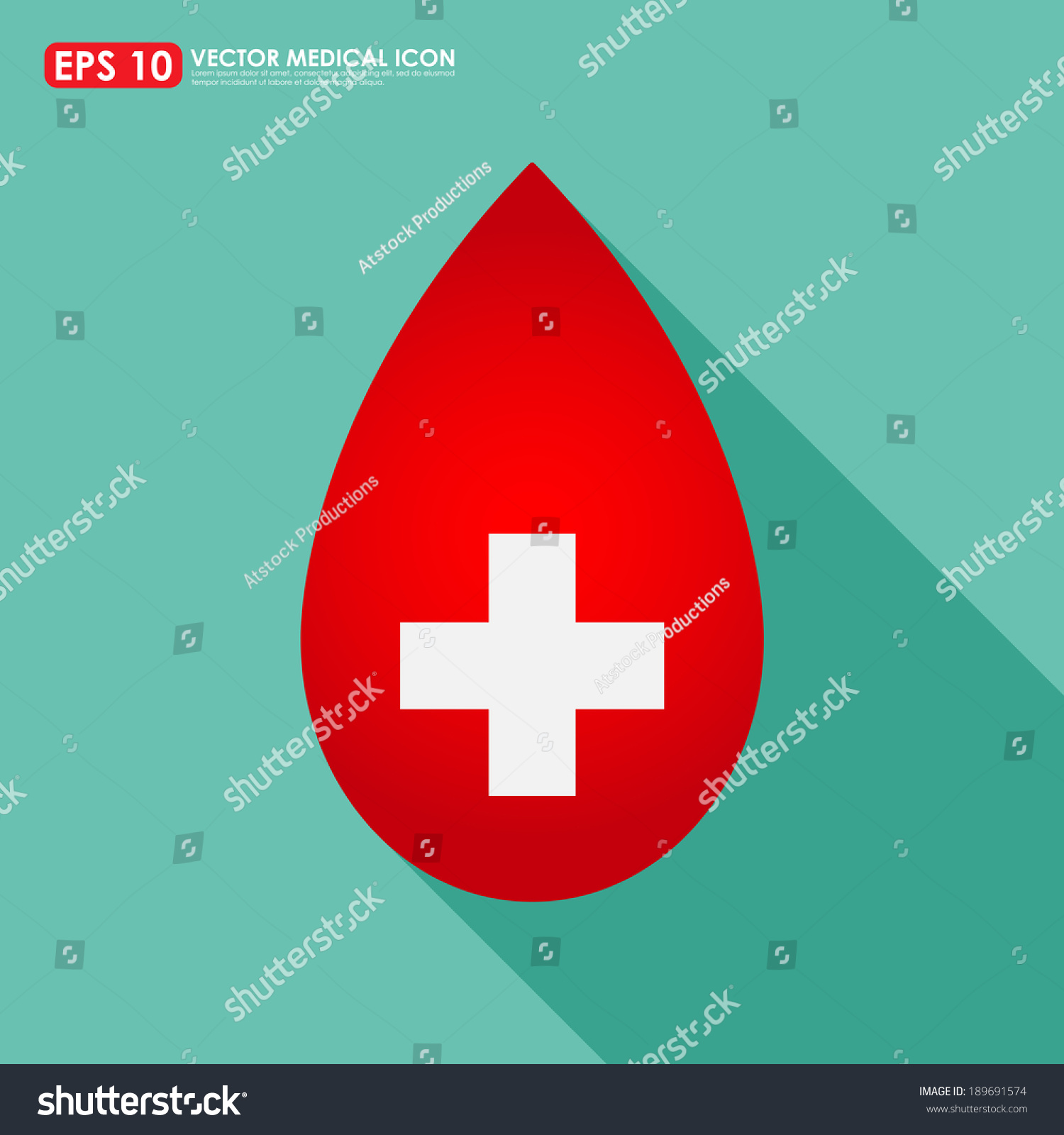 Red Blood Drop Icon With Cross Sign - Medical Symbol Stock Vector ...