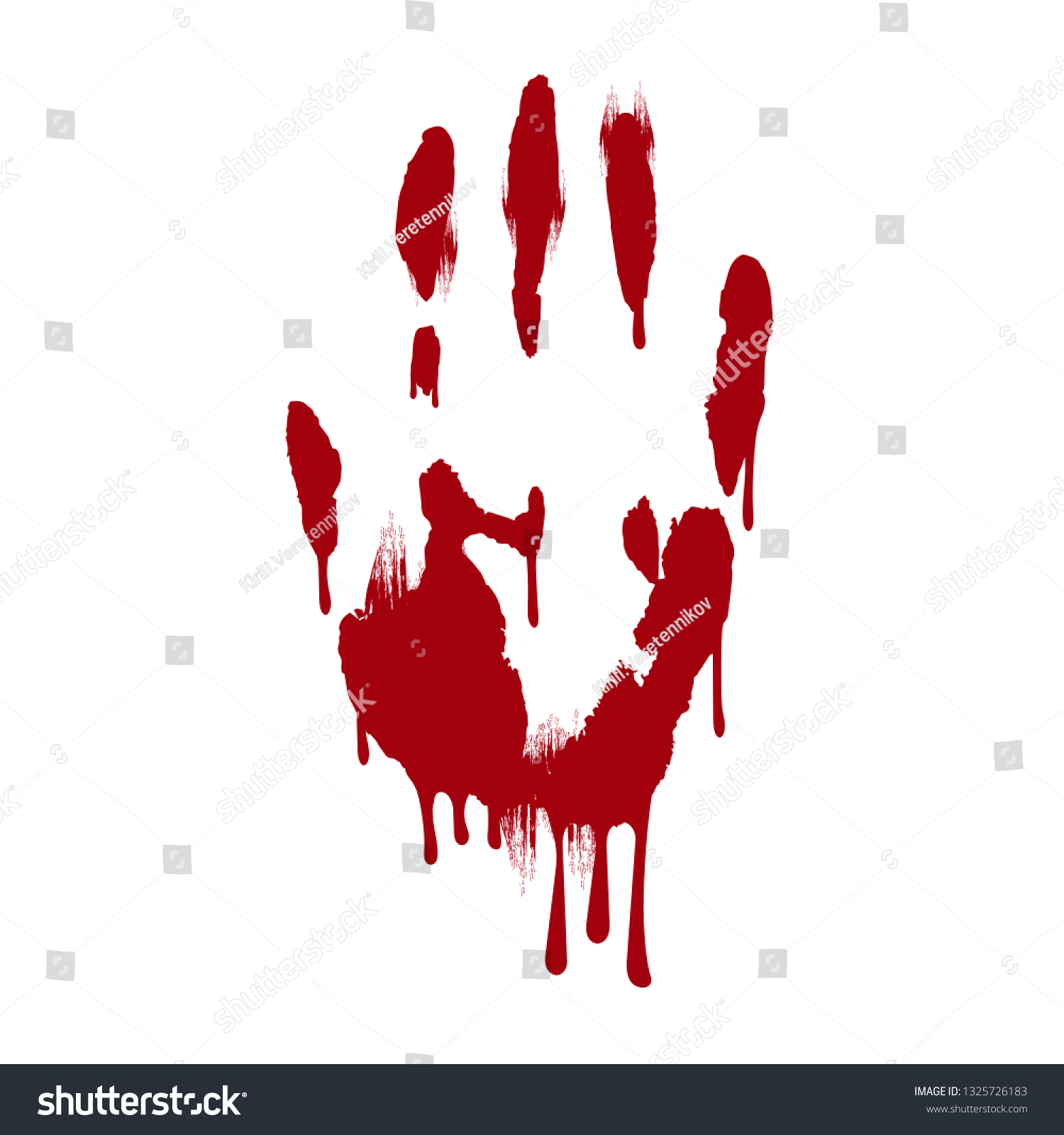 Red Bloody Hand Print Splatter Background Stock Vector (Royalty Free ...