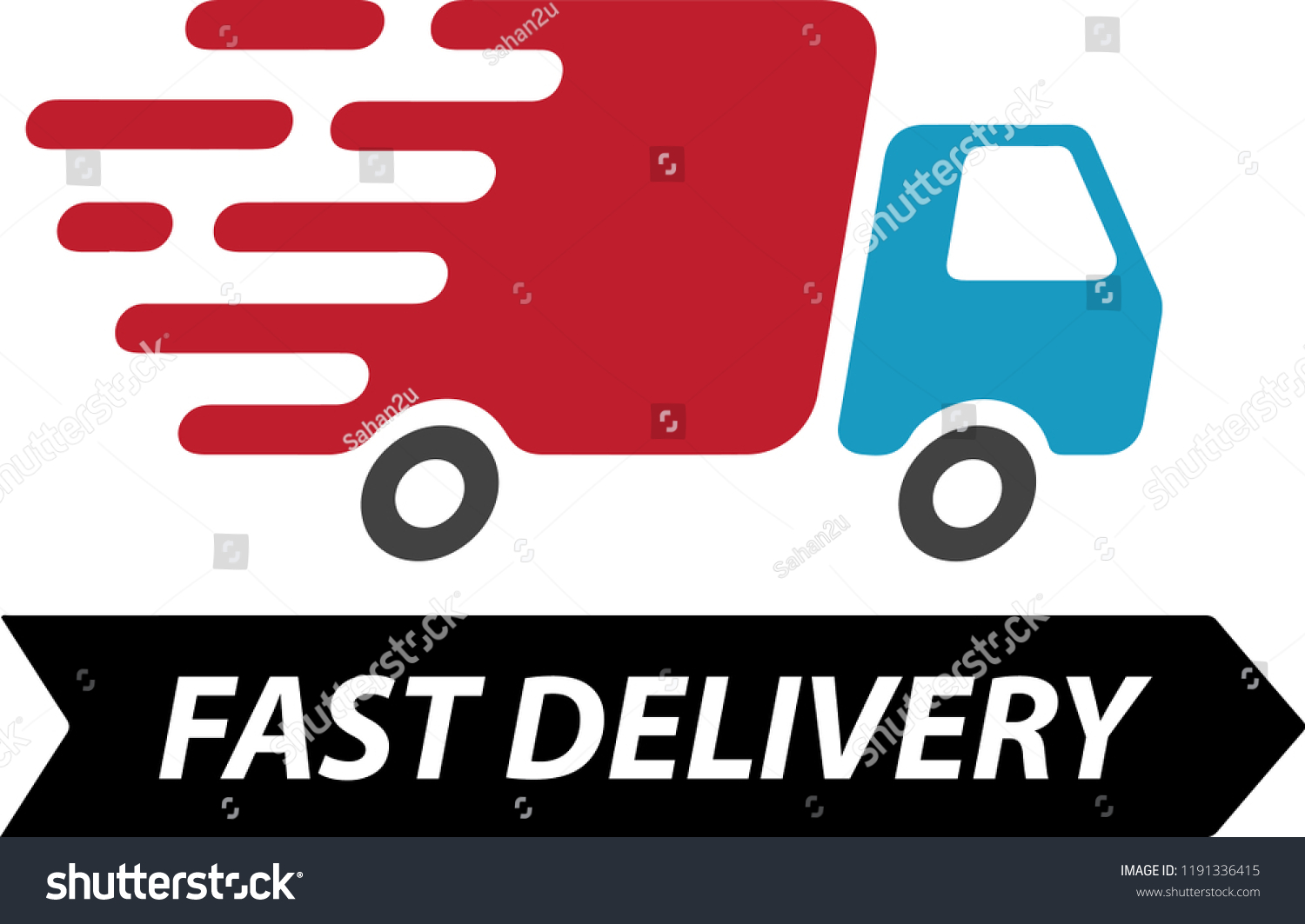 Red Blue Silhouette Speed Lorry Van Stock Vector (Royalty Free ...