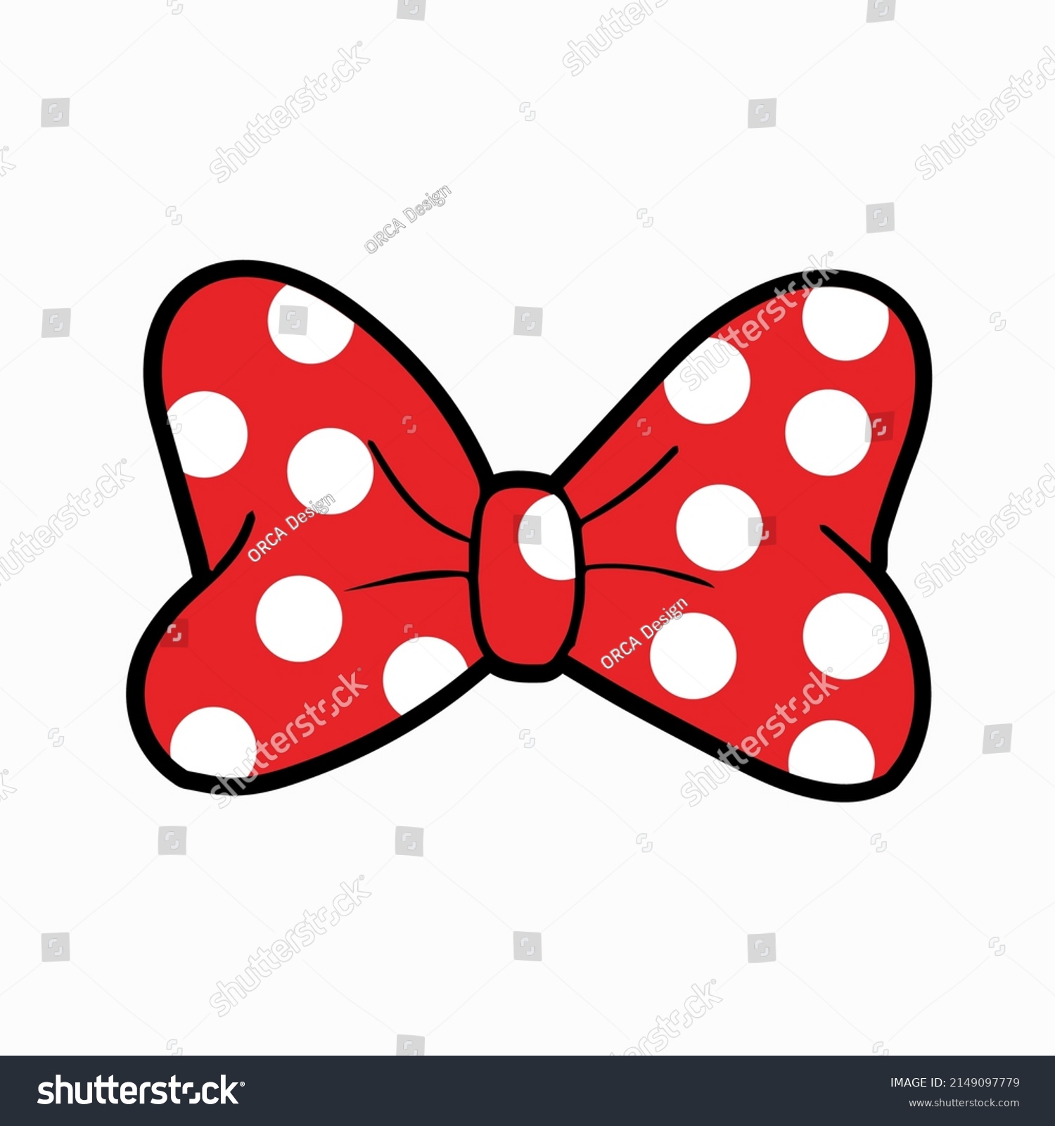 SVG of Red bow ,Red Bow Polka Dot print  vector design svg