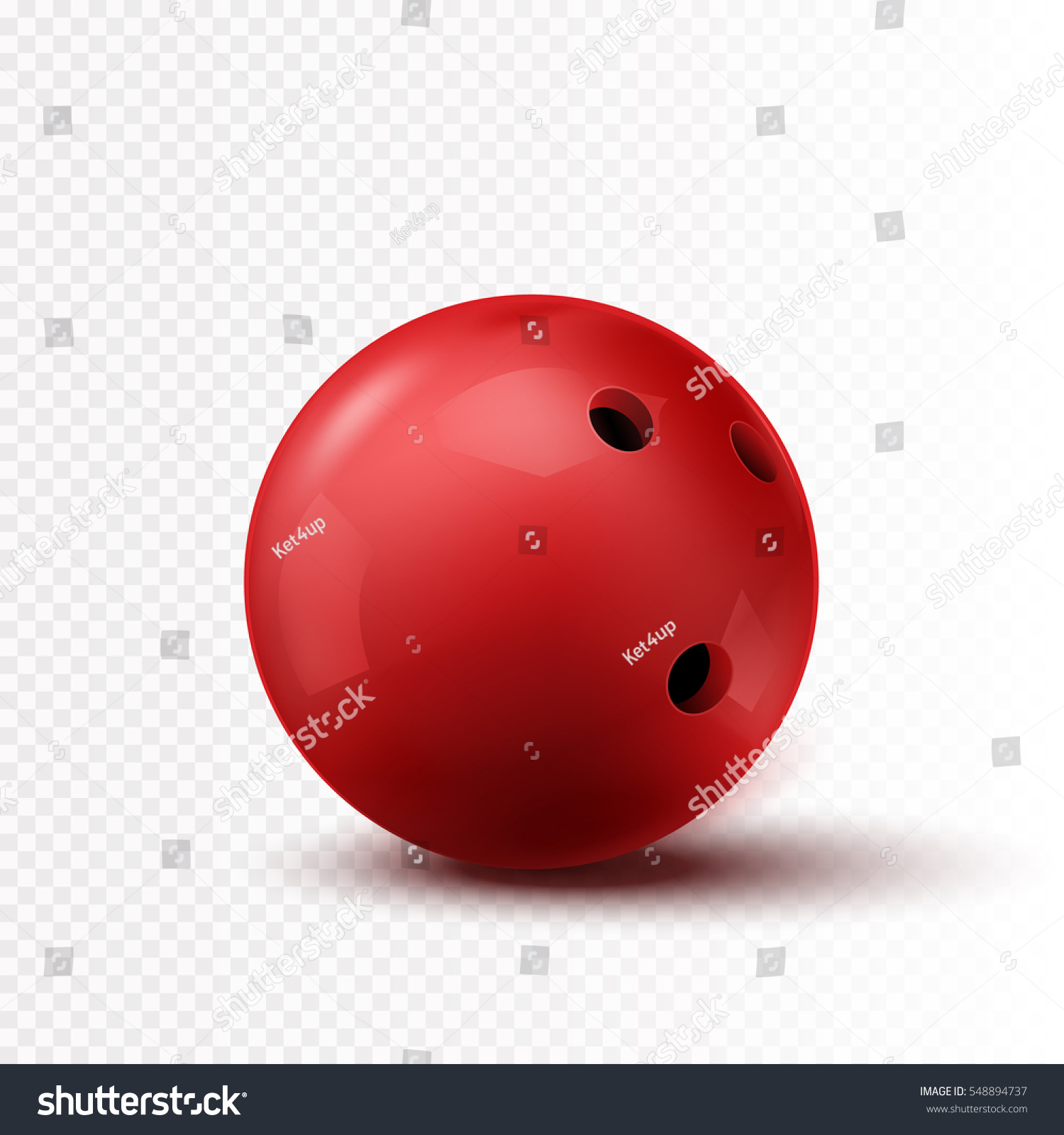 Red Bowling Ball Isolated On Transparent Stock Vector 548894737