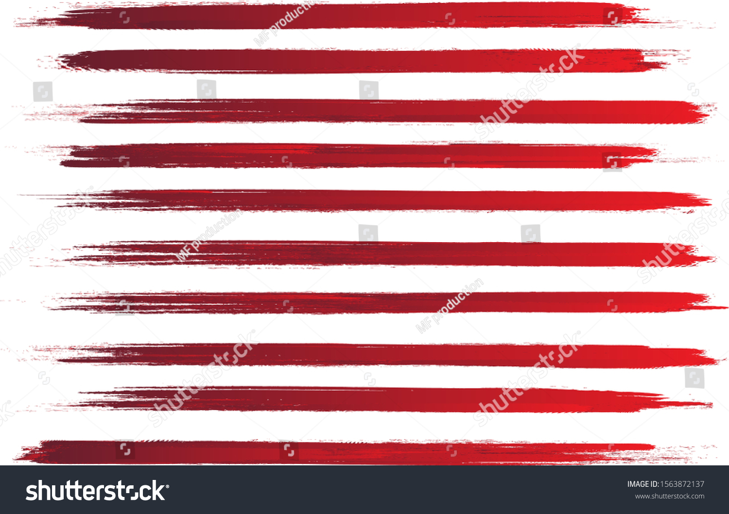 Red Brush Stroke Set Isolated On Stock Vector (Royalty Free) 1563872137 ...