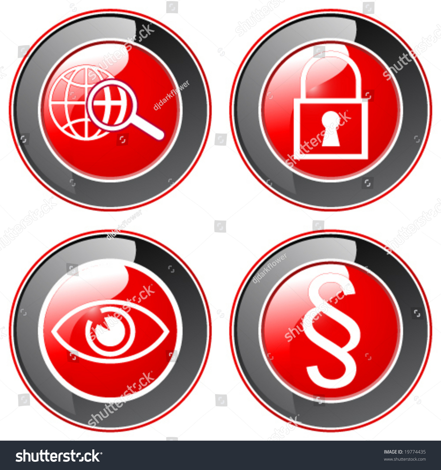 Red Buttons Stock Vector Royalty Free 19774435 Shutterstock