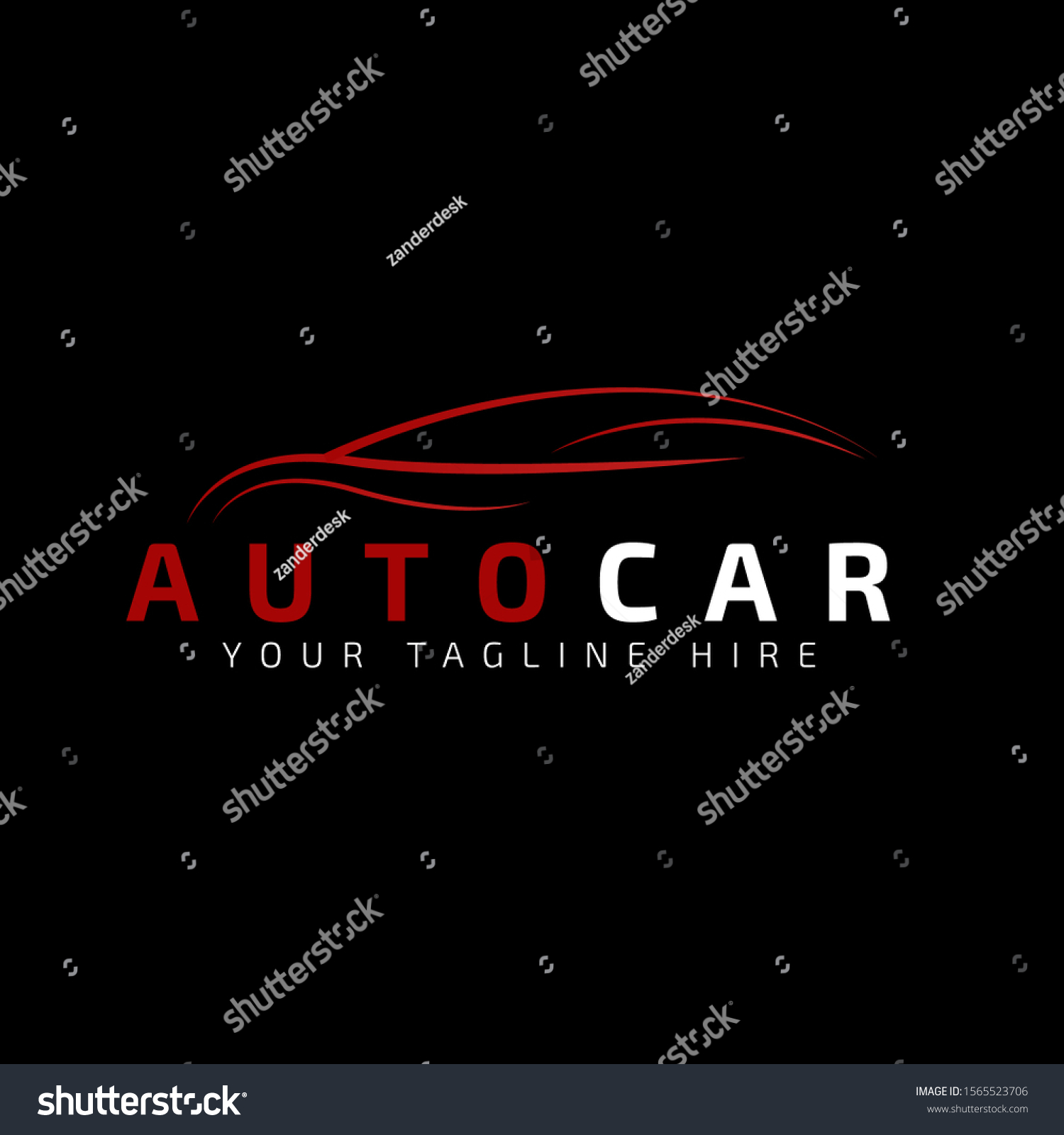 Red Car Logo Template Black Background Stock Vector (Royalty Free ...