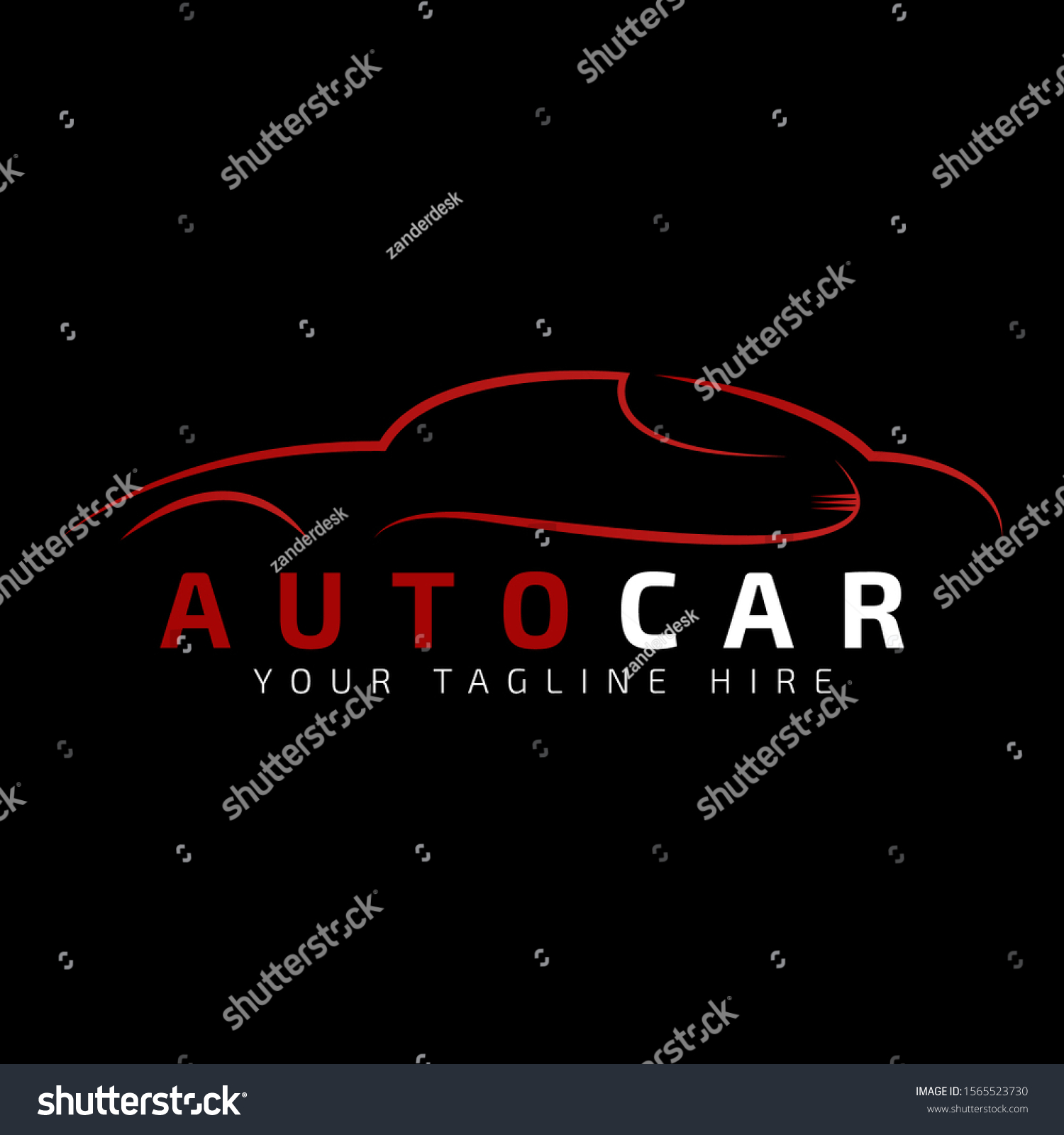 Red Car Logo Template Black Background Stock Vector (Royalty Free ...