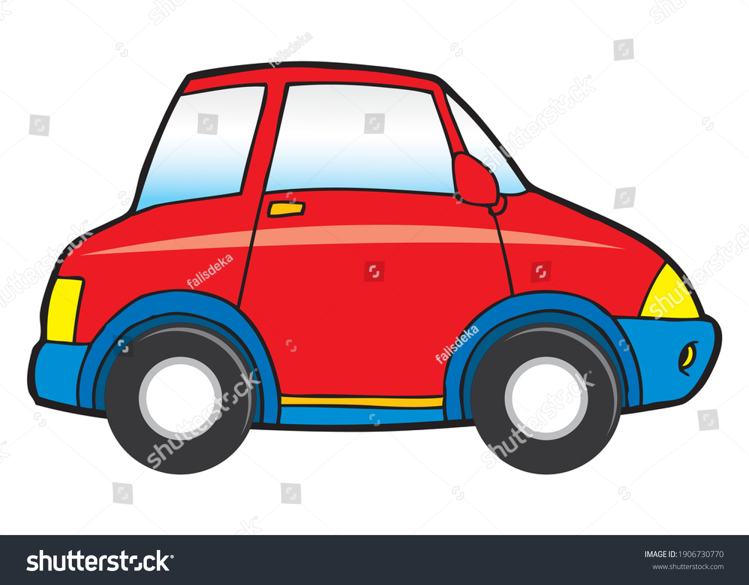 Red Car Vector Illustration Isolated On Stock Vector (Royalty Free ...