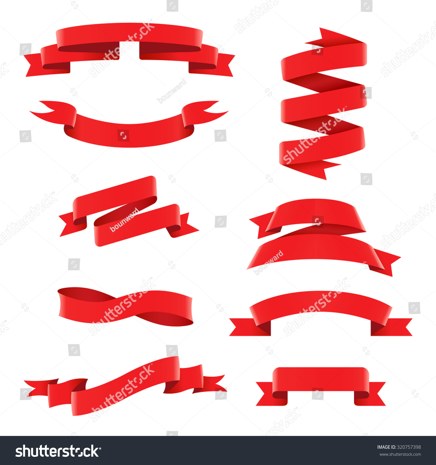 Red Celebration Ribbons Stock Vector Illustration 320757398 : Shutterstock