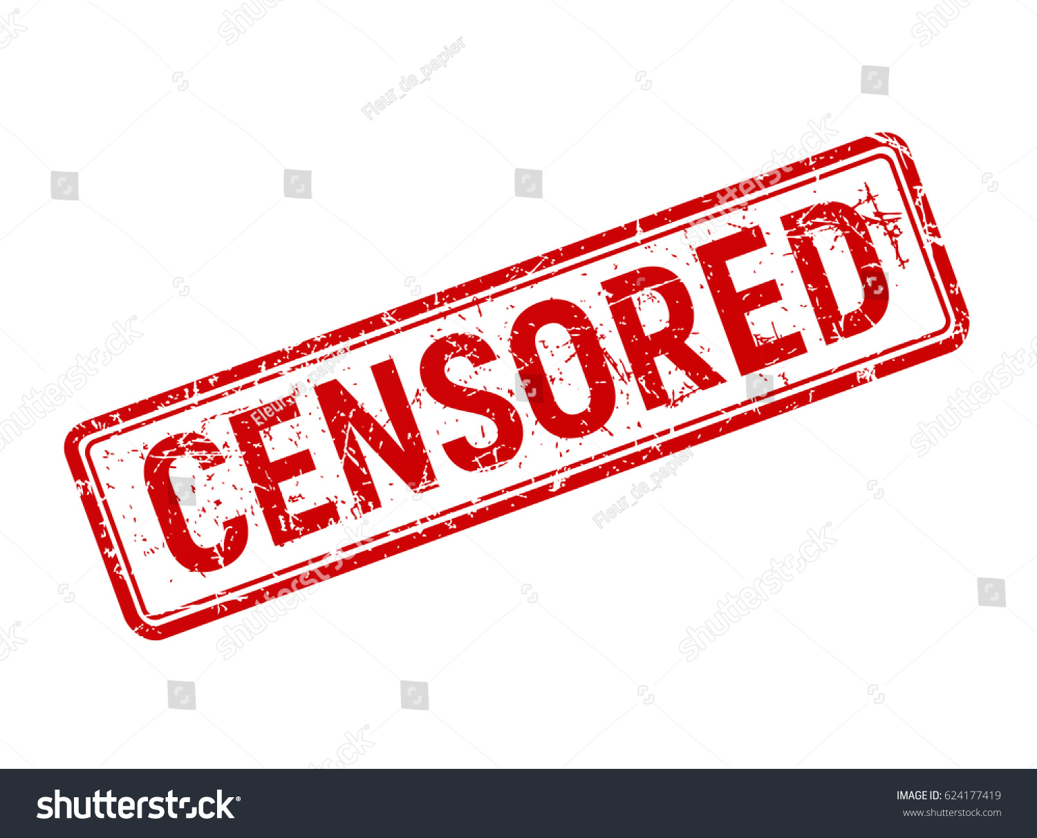 Red Censored Grunge Stamp Rotated On Stock Vector 624177419 - Shutterstock