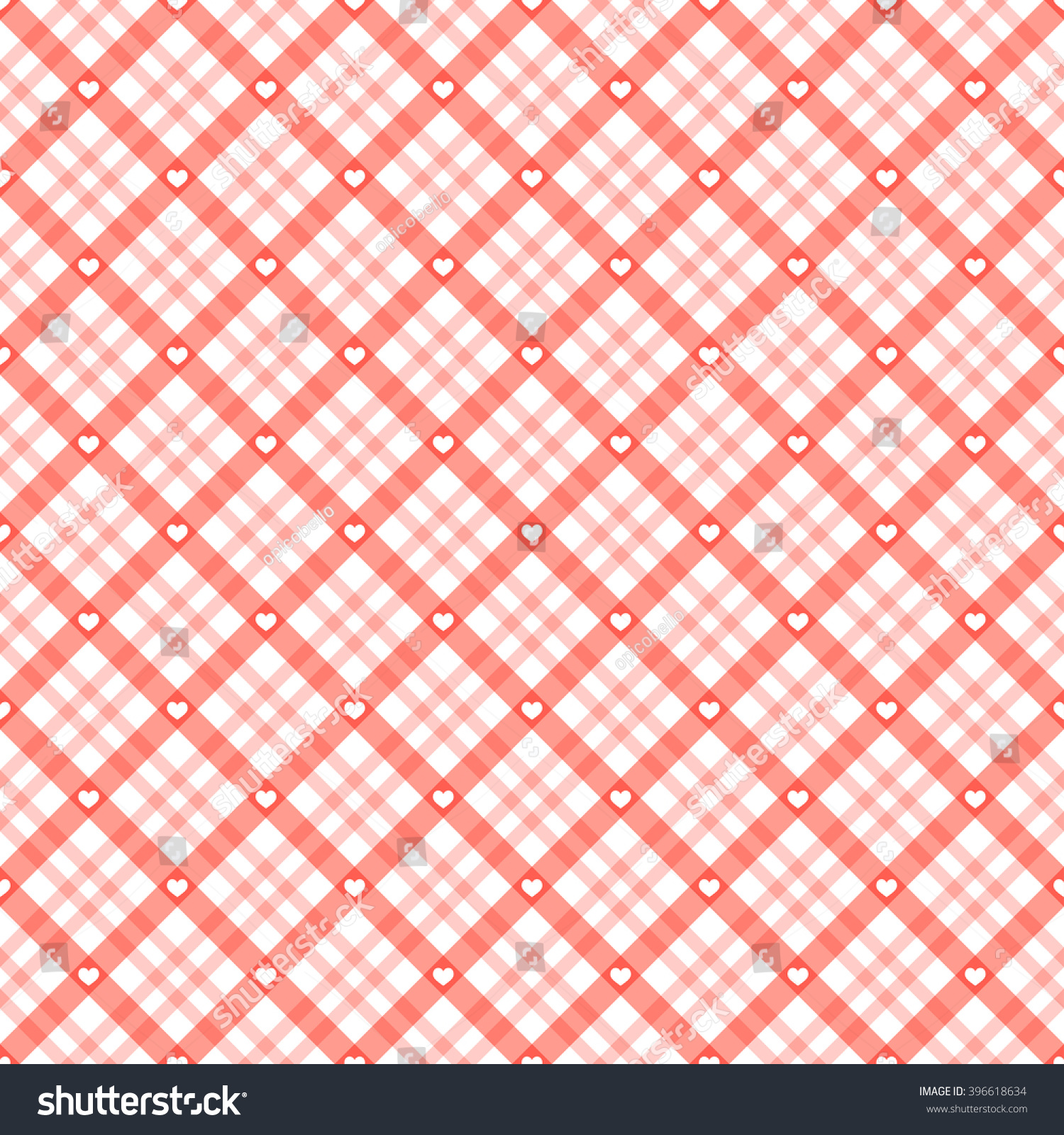 Red Checkered Table Cloth Background White Stock Vector (Royalty Free