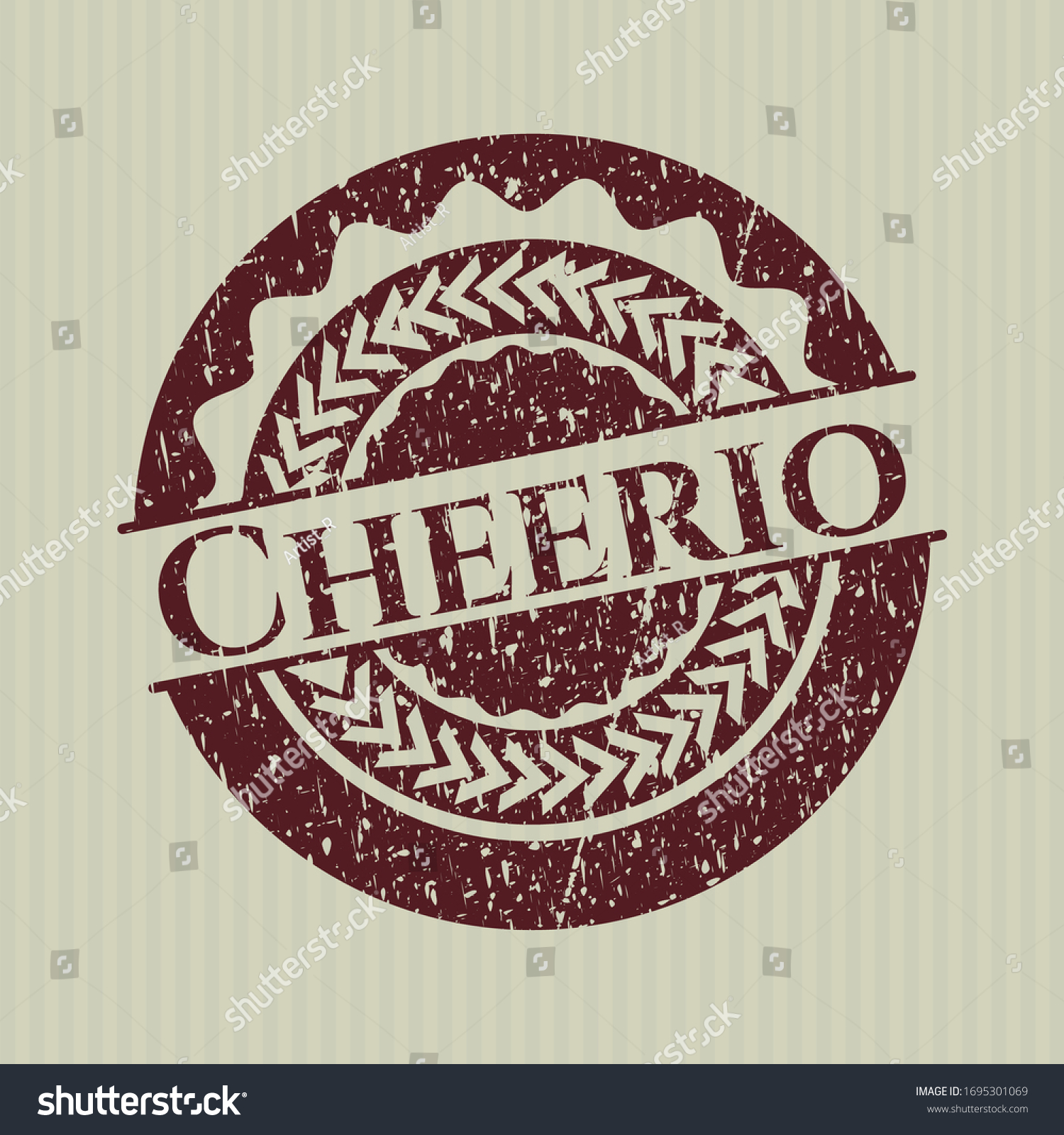 SVG of Red Cheerio distressed grunge seal svg