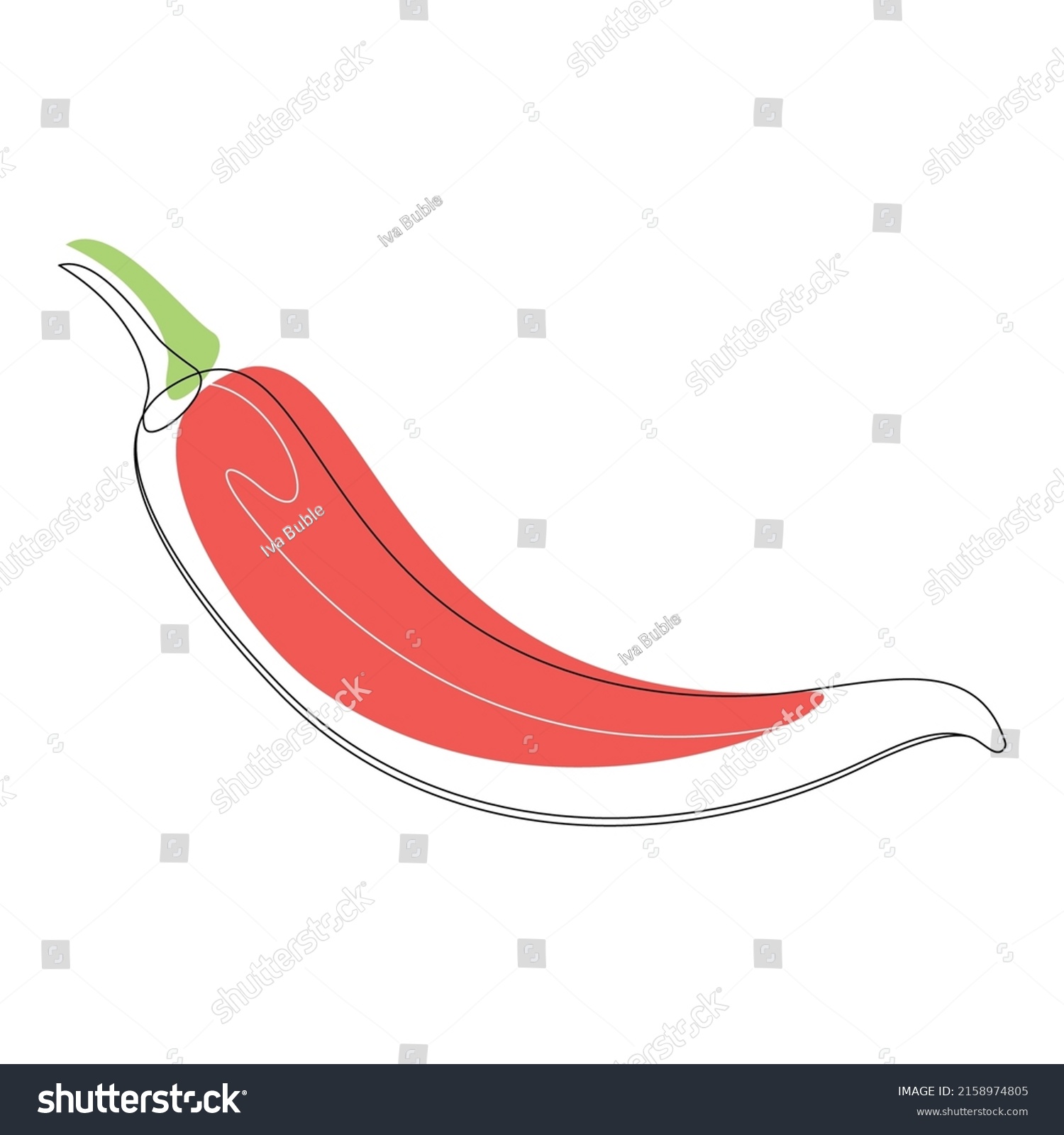 Red Chili Pepper Design Continuous Line Stock Vector Royalty Free 2158974805 Shutterstock 9676