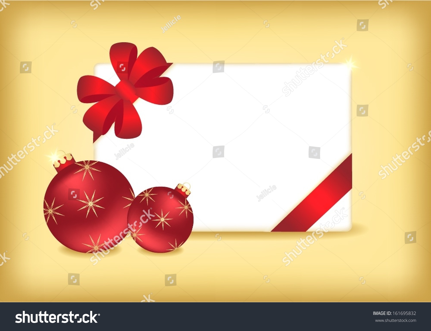 Red Christmas Balls Blank Invitation Card Stock Vector 161695832 ...