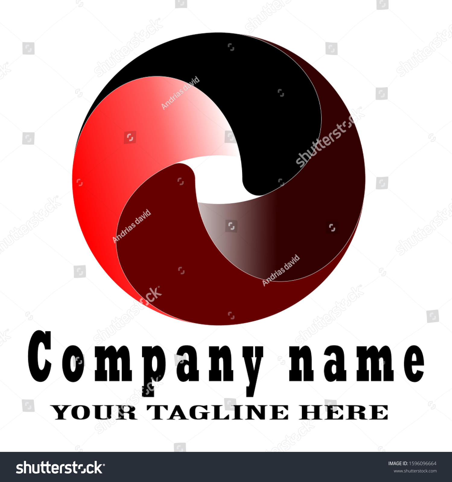 Red Circle Logo Suitable Your Company Stock Vector Royalty Free
