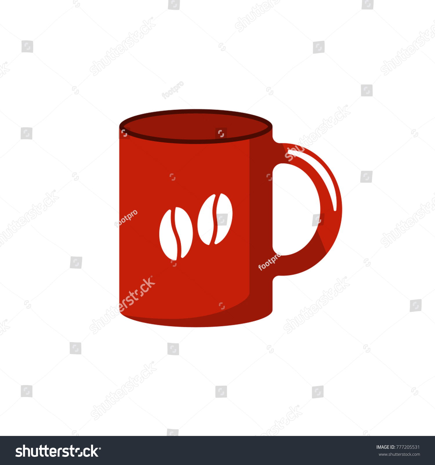 Red Coffee Cup Icon Flat Design Stock Vector 777205531 Red Coffee Cup Icon Flat Design Stock Vector 777205531
