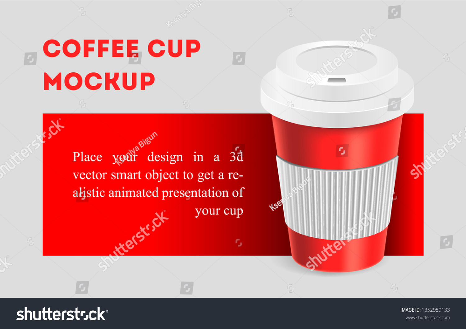Download Red Coffee Cup Holder Mockup On Stock Vector Royalty Free 1352959133