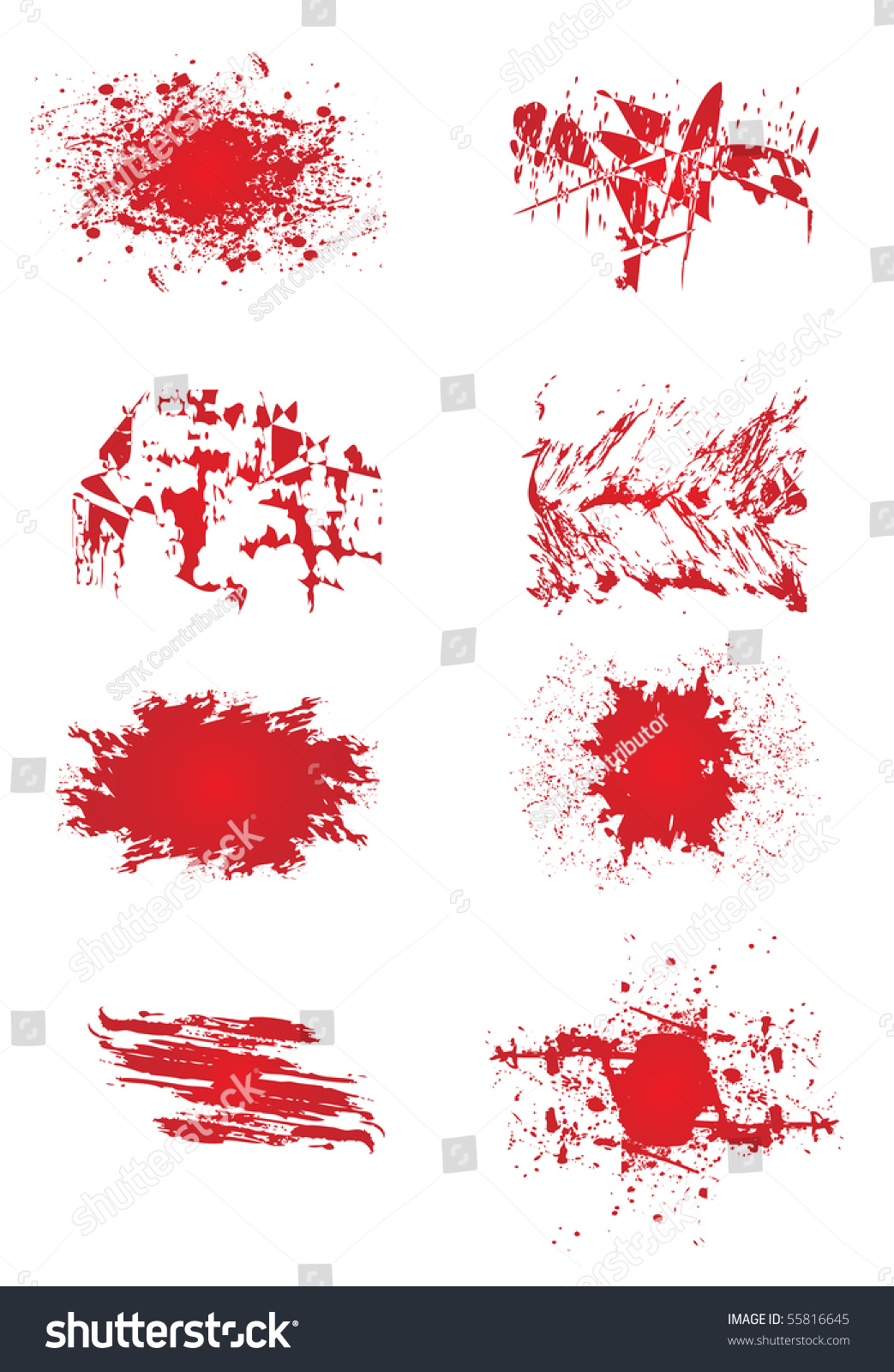 Red Color Paint Spashes Stock Vector (Royalty Free) 55816645