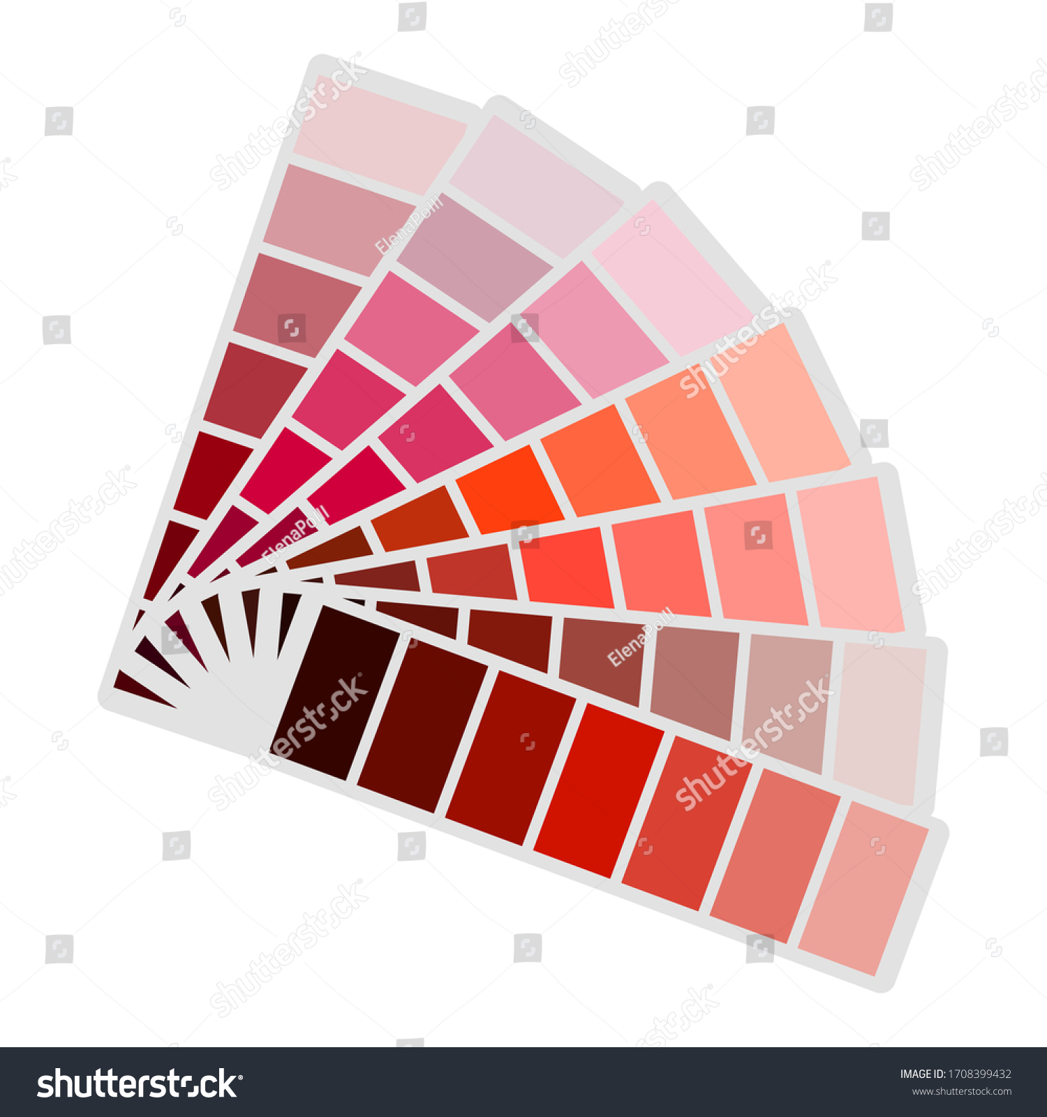 Red Color Palettes Fanshaped Unfolded Right Stock Vector (Royalty Free ...