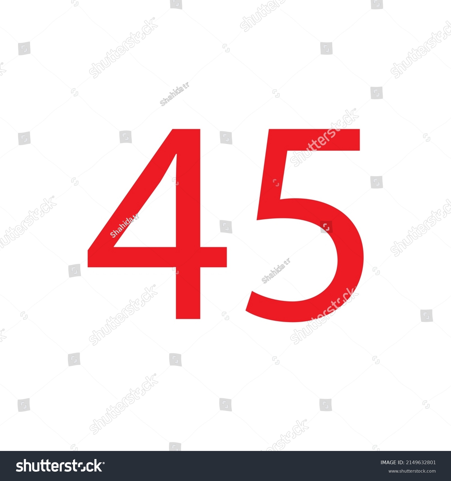 Red Colour Number Vector Illustration Stock Vector (Royalty Free ...