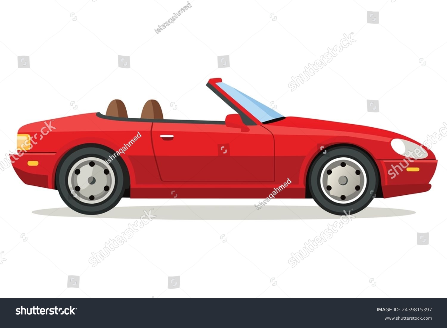 red convertible car side view clip art preview