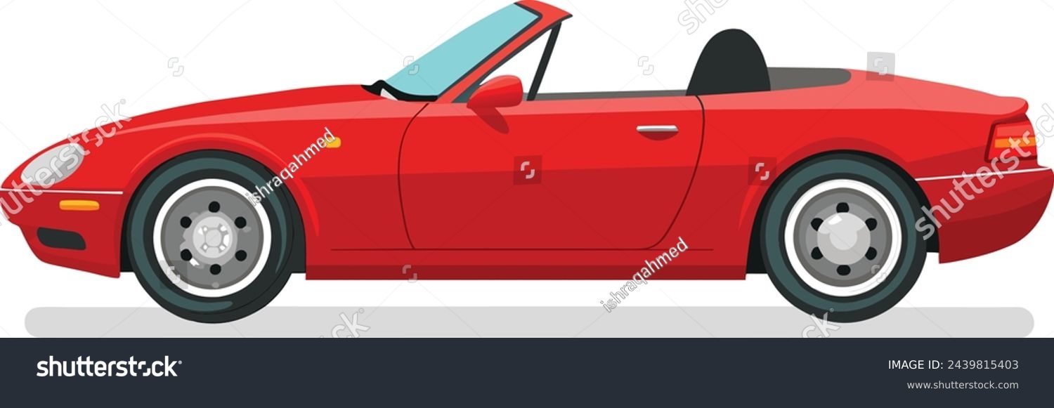 red convertible car side view clip art preview
