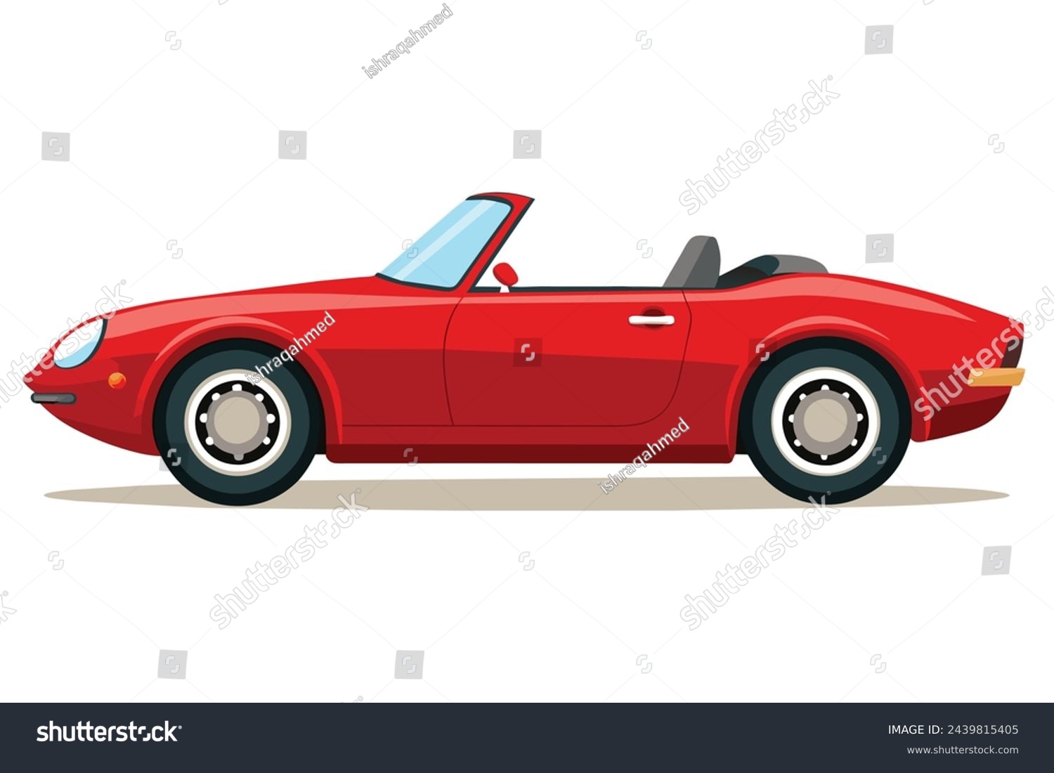 red convertible car side view cartoon clip art preview