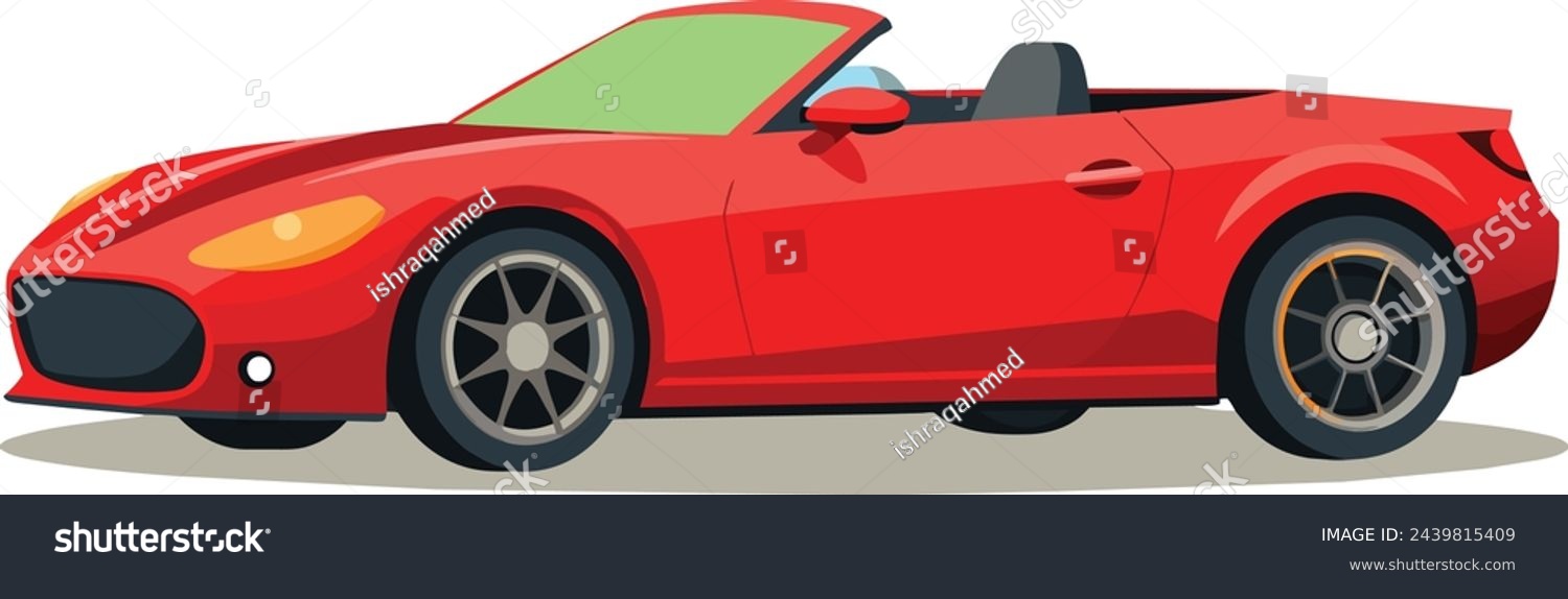 red convertible car side view clip art preview
