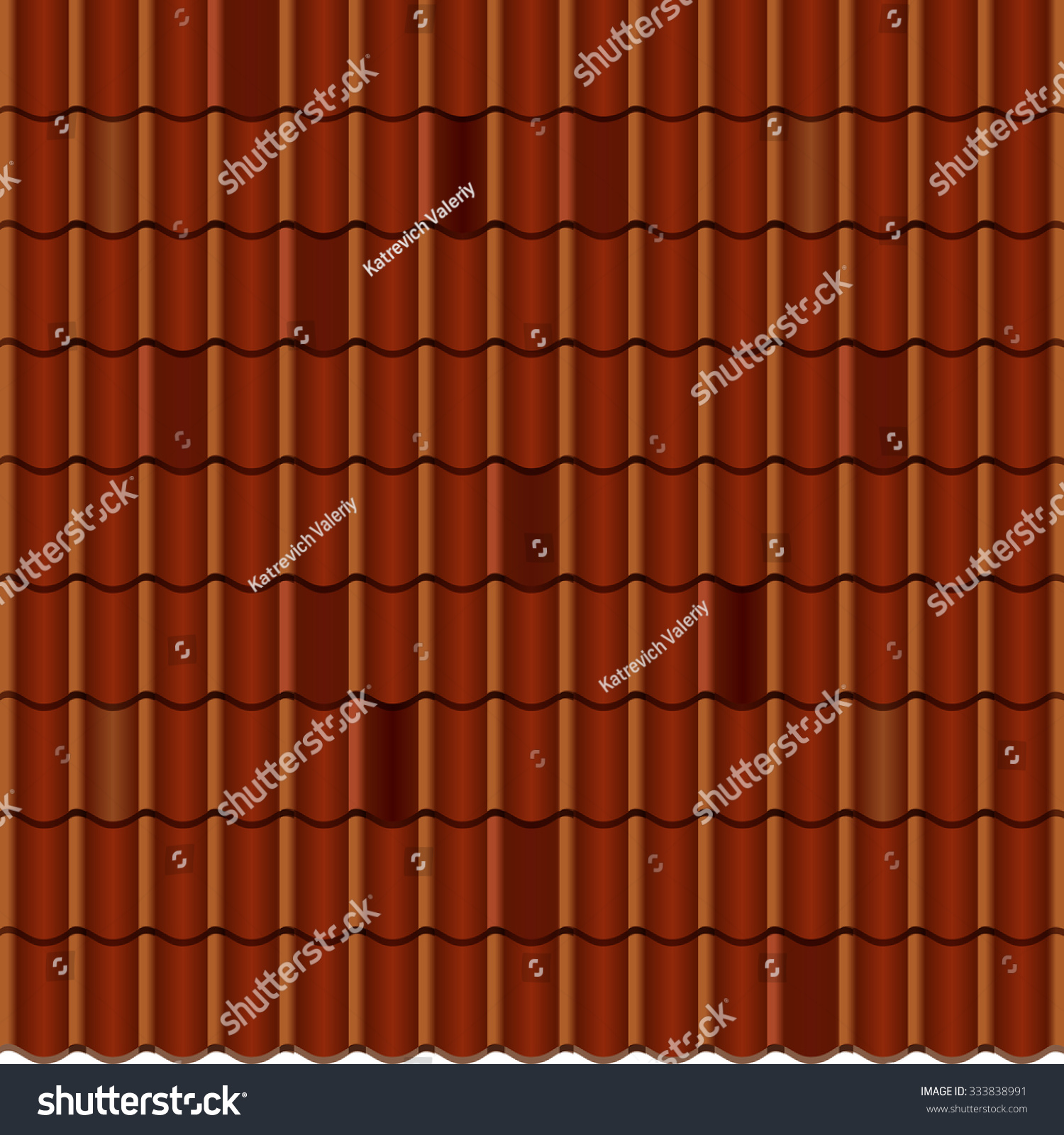 Red Corrugated Tile Element Roof Seamless Stock Vector Royalty Free